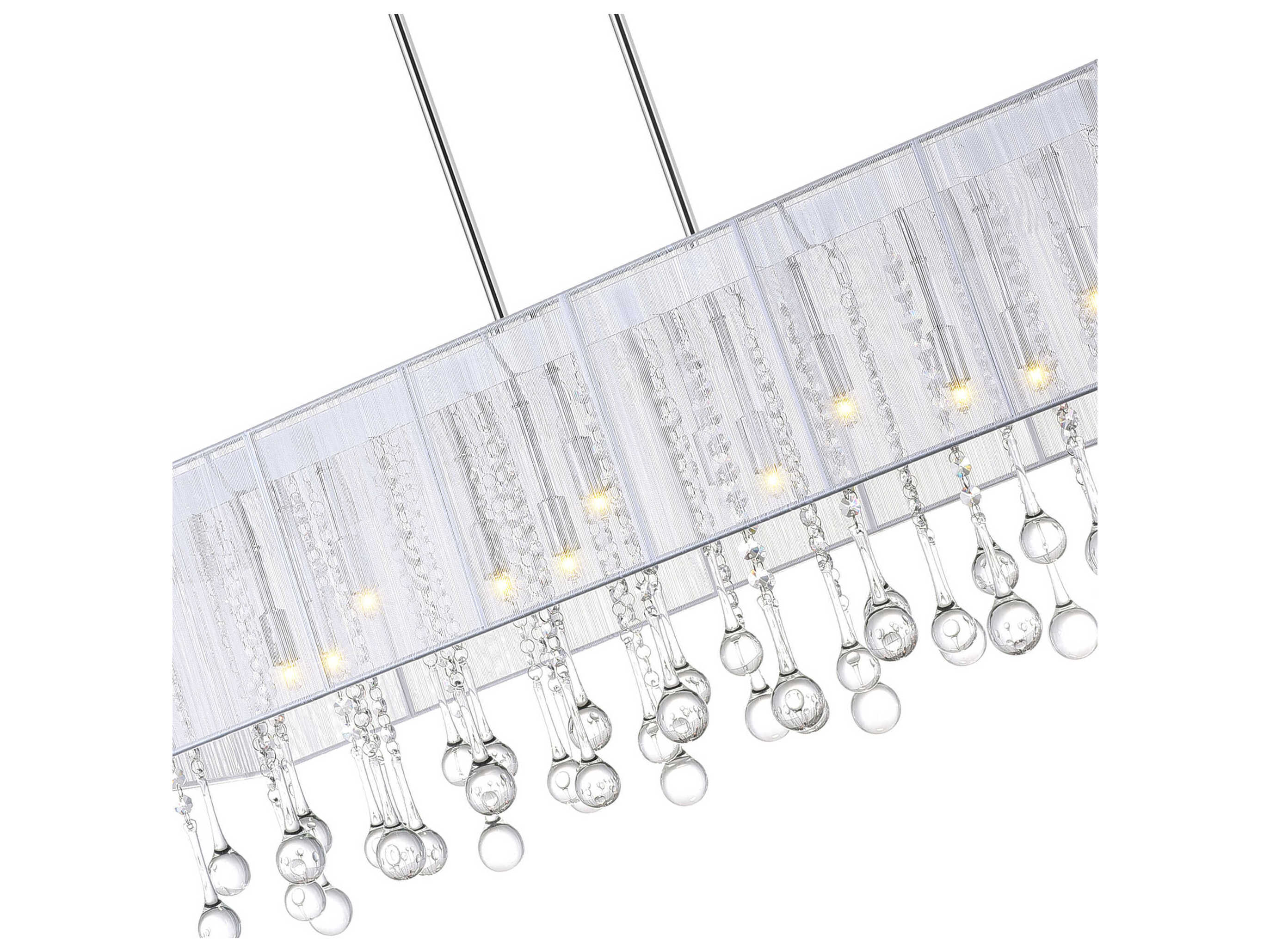 CWI Lighting Water Drop 14-Light Chrome Island Pendant