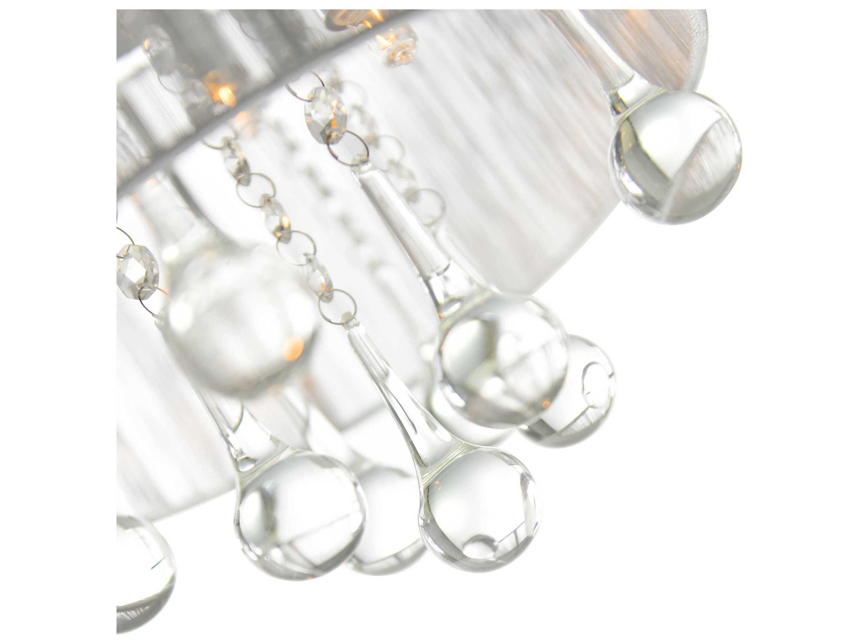 CWI Lighting Water Drop 4-Light Chrome Drum Flush Mount