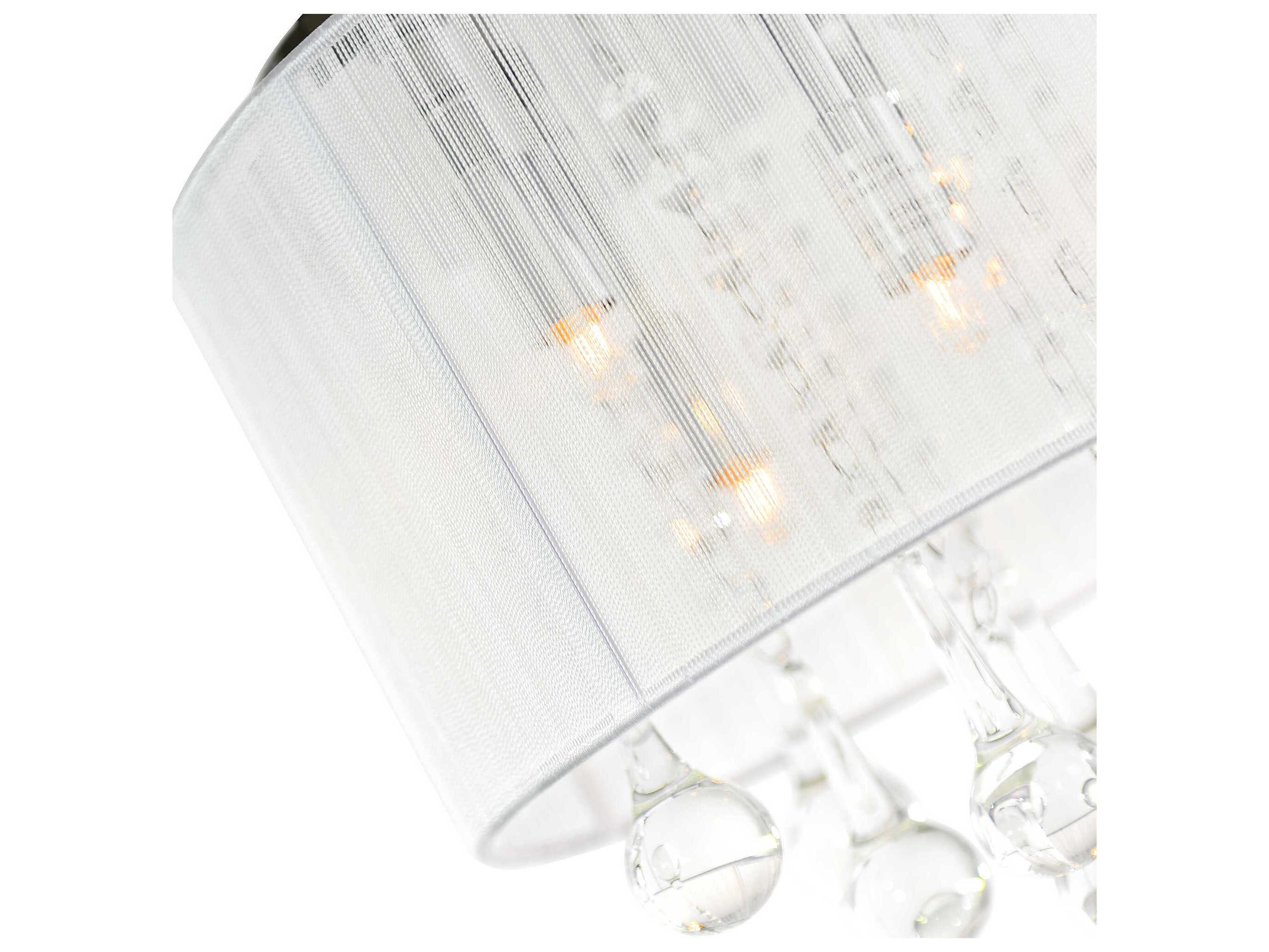 CWI Lighting Water Drop 4-Light Chrome Drum Flush Mount