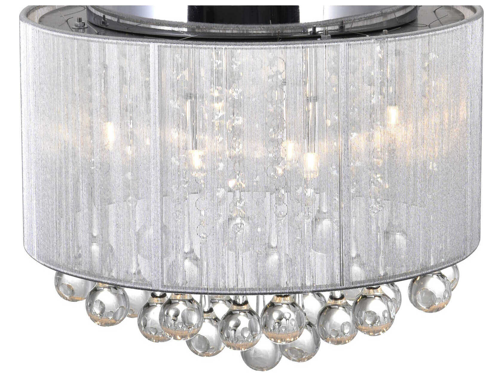 CWI Lighting Water Drop 6-Light Chrome Drum Flush Mount