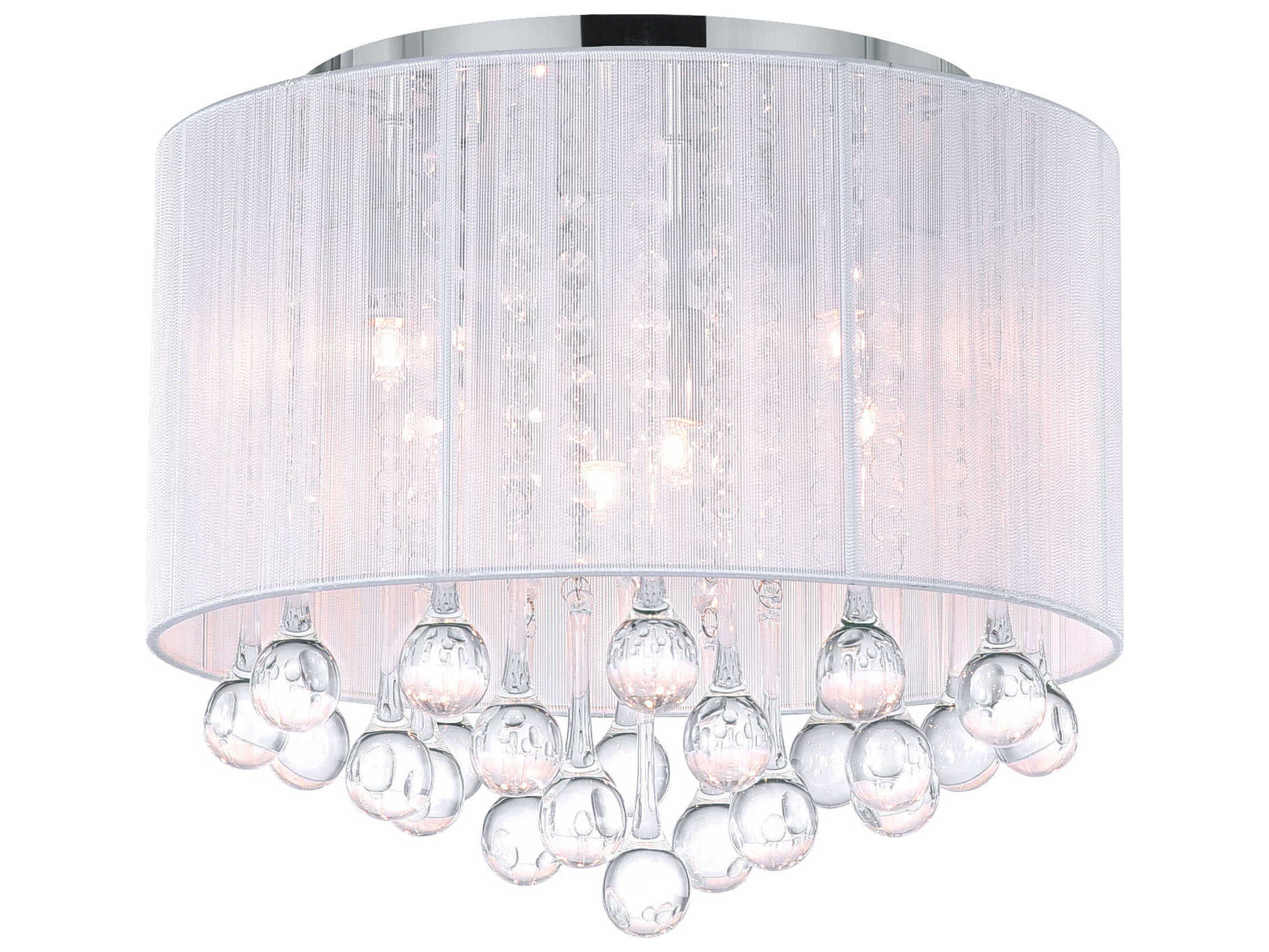 CWI Lighting Water Drop 6-Light Chrome Drum Flush Mount