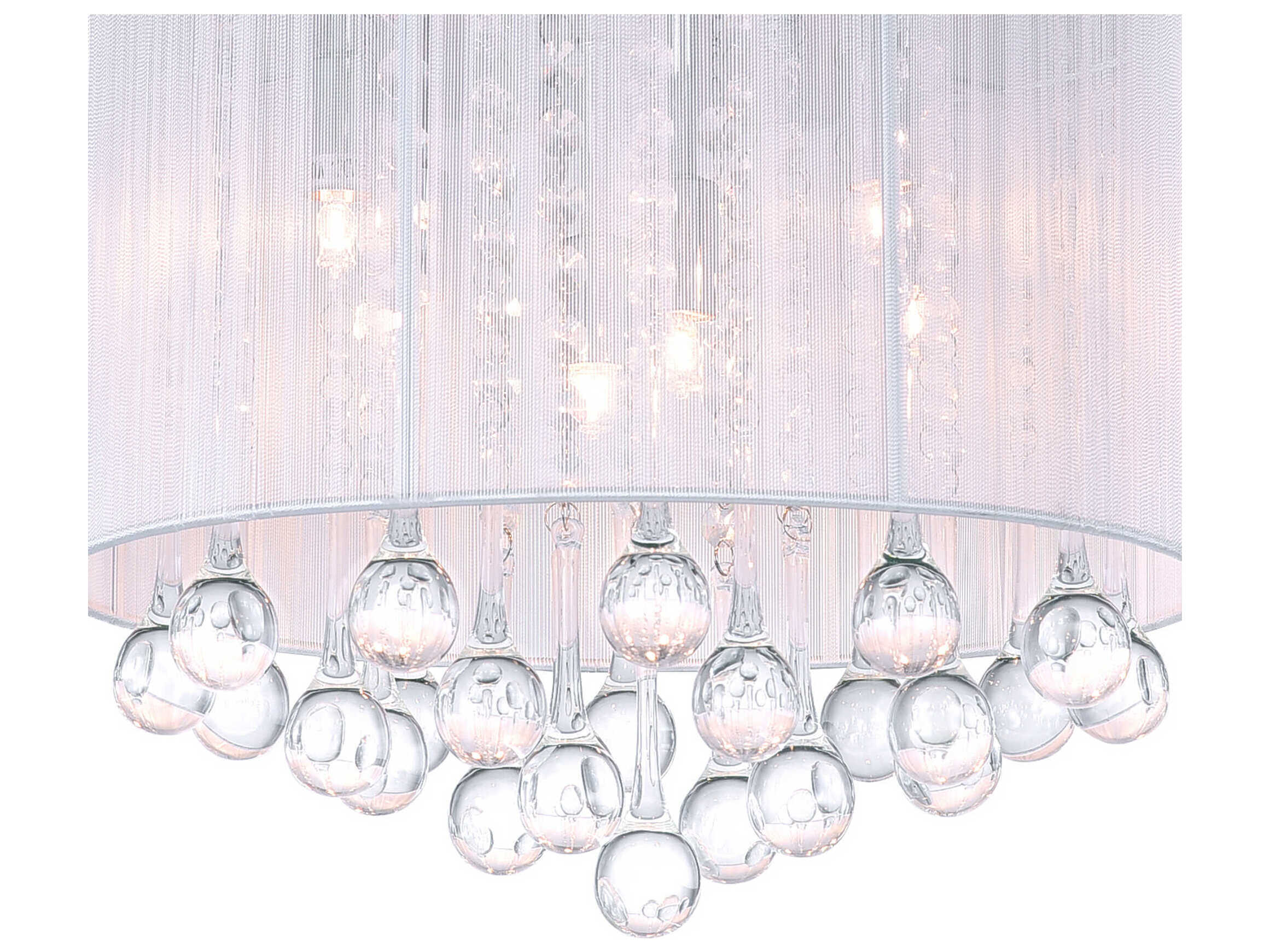 CWI Lighting Water Drop 6-Light Chrome Drum Flush Mount