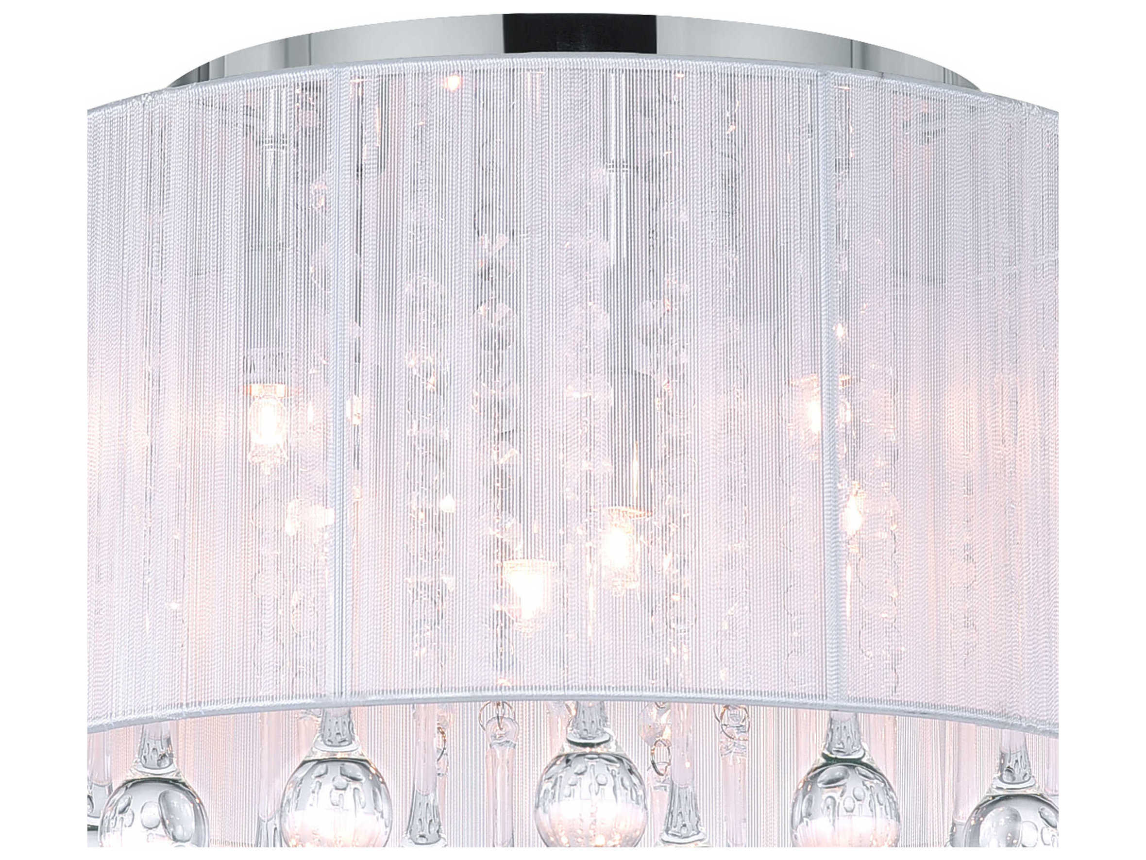 CWI Lighting Water Drop 6-Light Chrome Drum Flush Mount