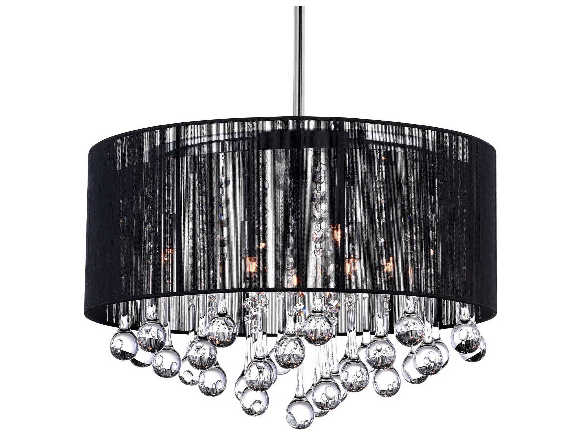 CWI Lighting Water Drop 6-Light Chrome Drum Chandelier