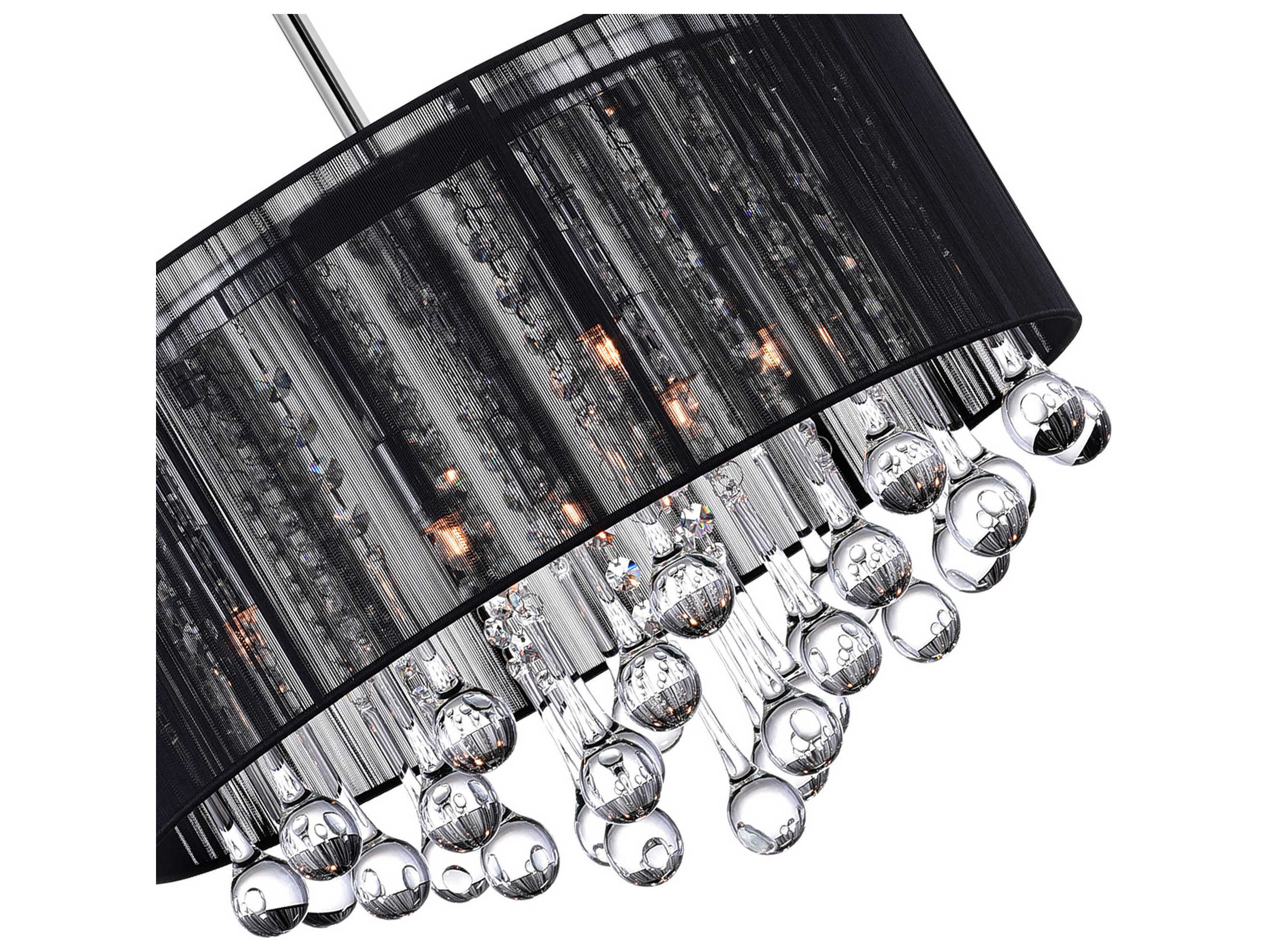 CWI Lighting Water Drop 6-Light Chrome Drum Chandelier