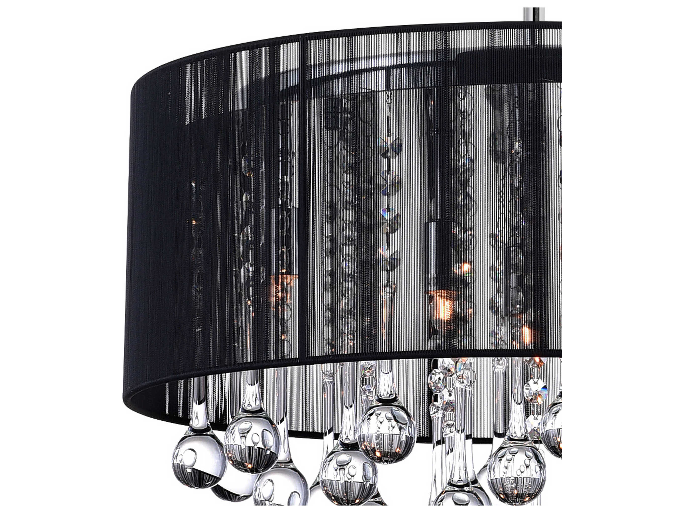 CWI Lighting Water Drop 6-Light Chrome Drum Chandelier