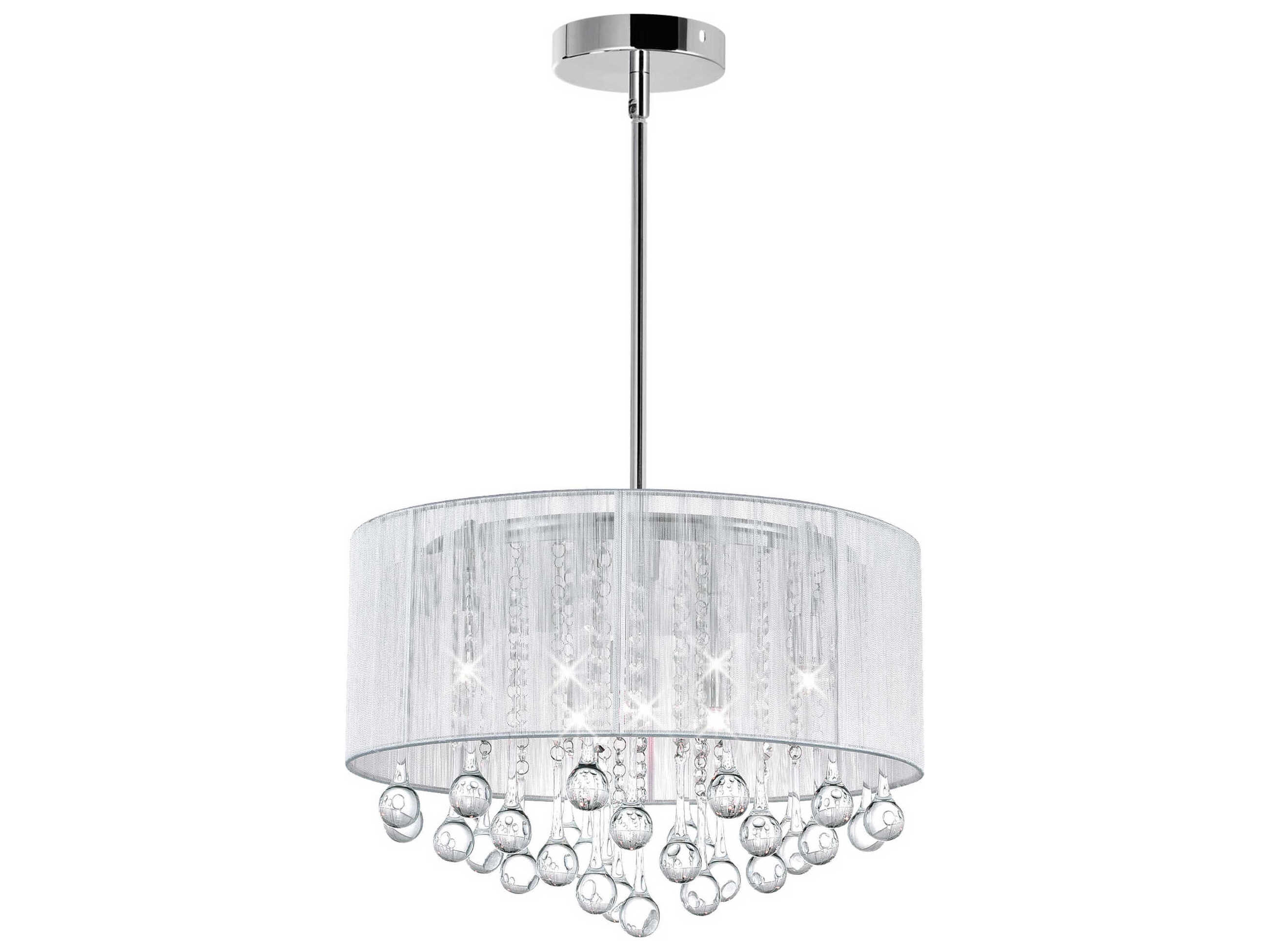 CWI Lighting Water Drop 6-Light Chrome Drum Chandelier