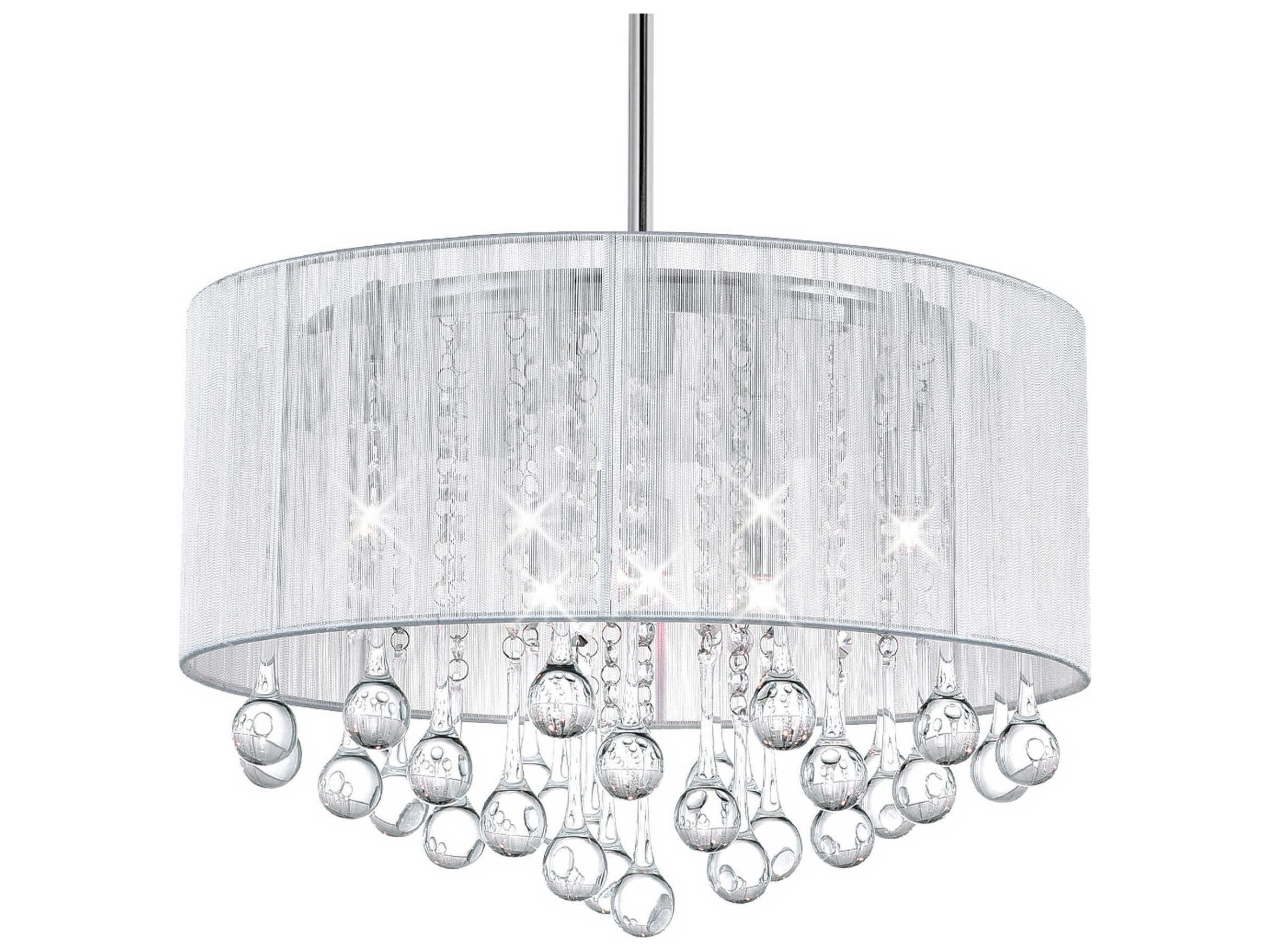 CWI Lighting Water Drop 6-Light Chrome Drum Chandelier