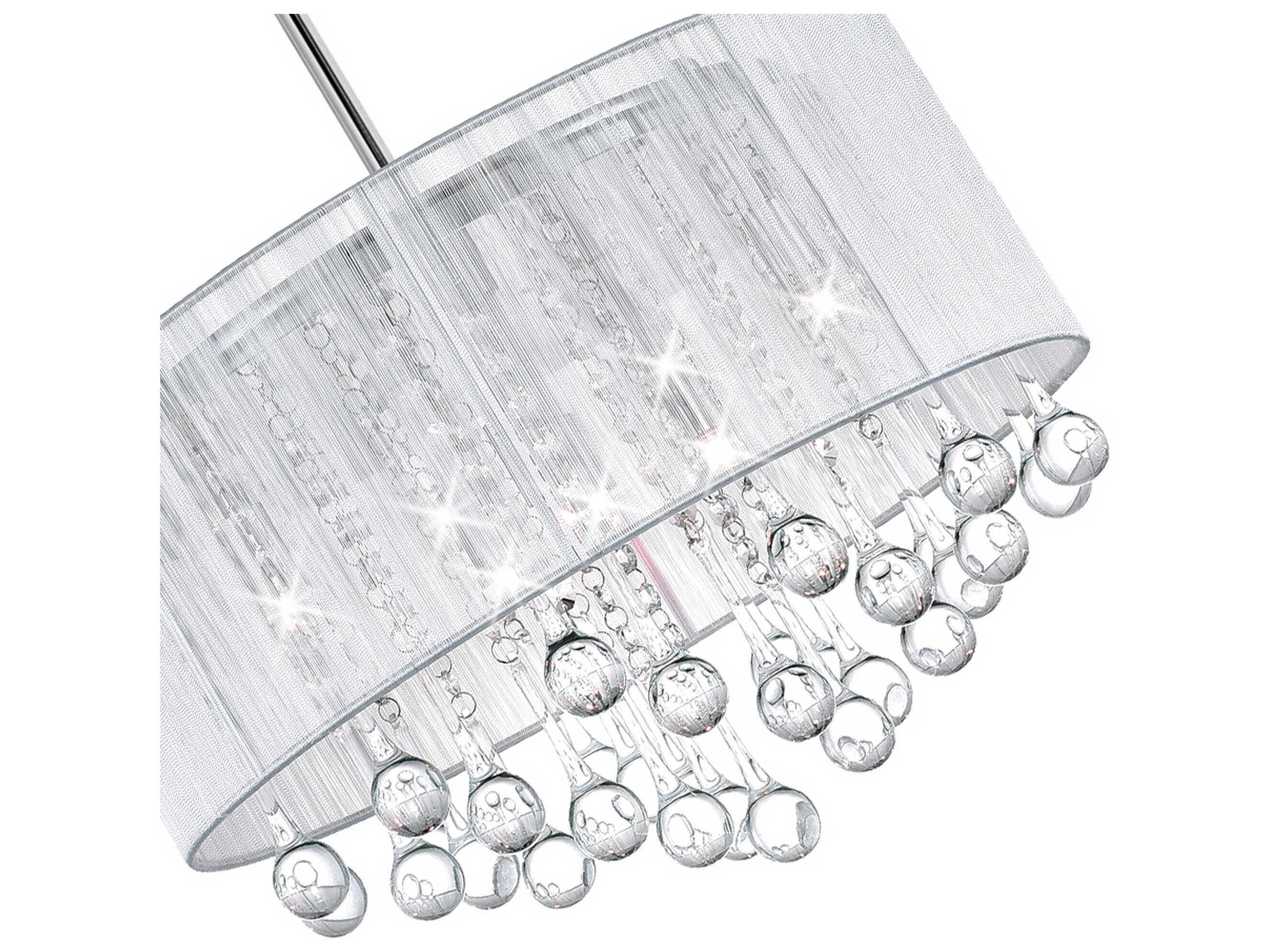 CWI Lighting Water Drop 6-Light Chrome Drum Chandelier