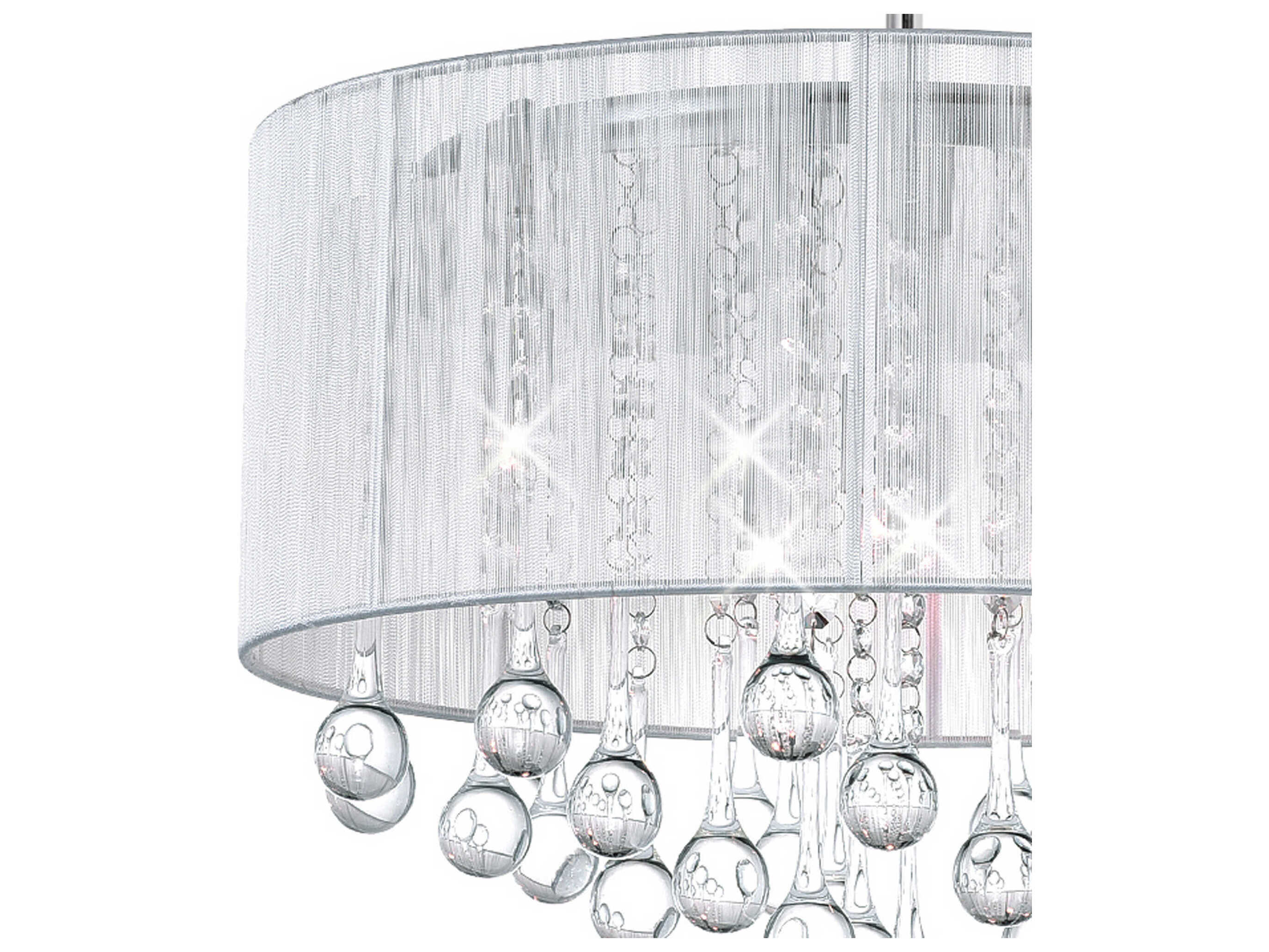 CWI Lighting Water Drop 6-Light Chrome Drum Chandelier