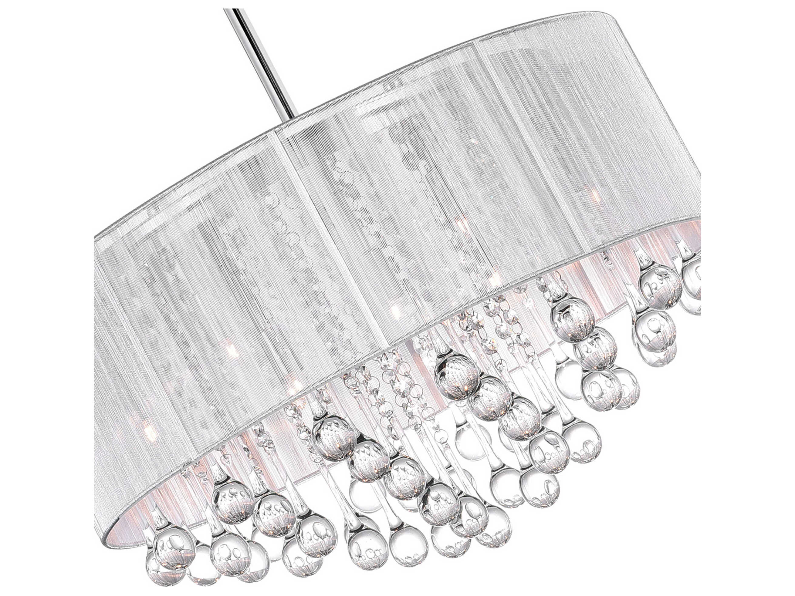 CWI Lighting Water Drop 9-Light Chrome Drum Chandelier
