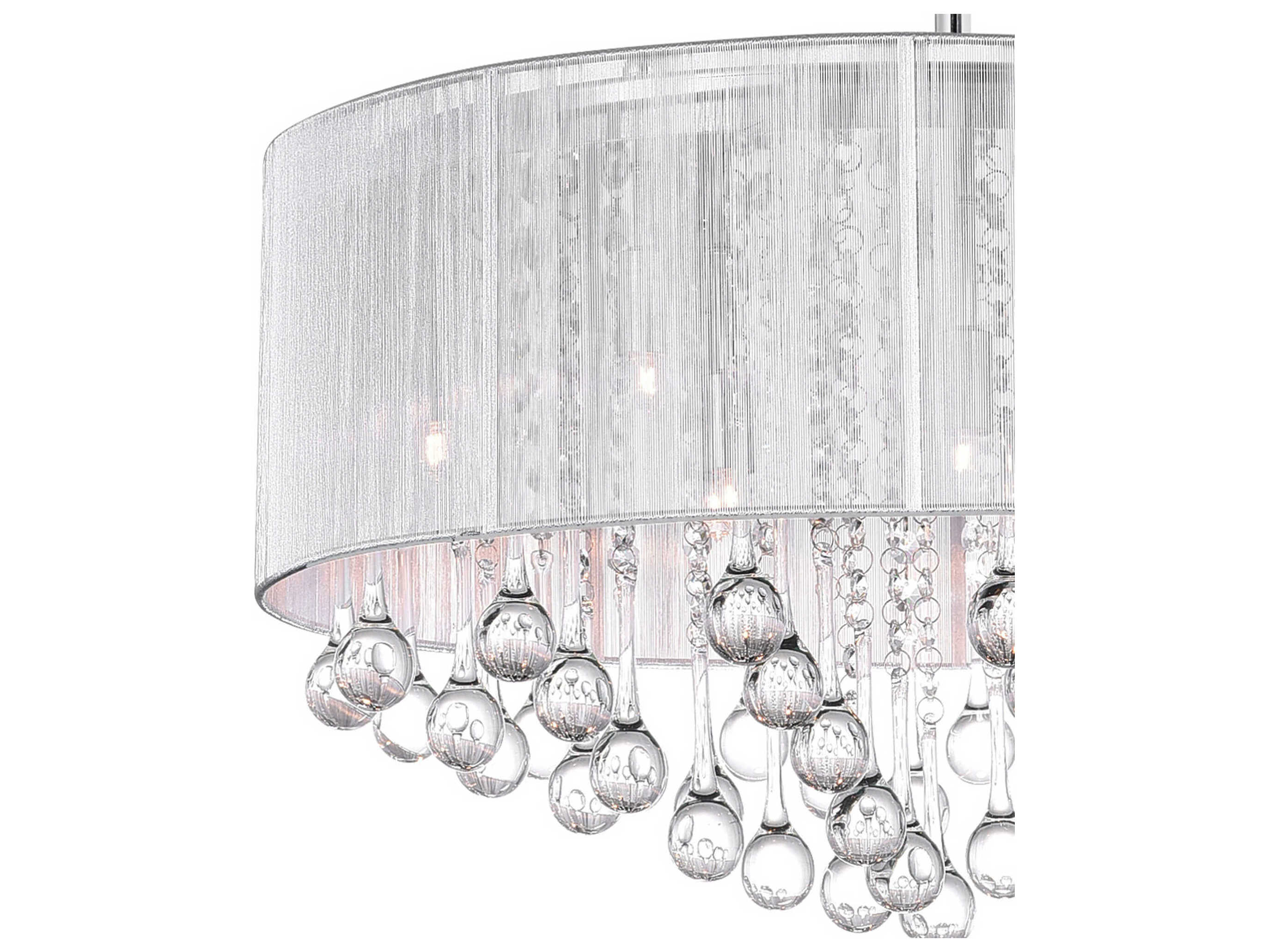 CWI Lighting Water Drop 9-Light Chrome Drum Chandelier