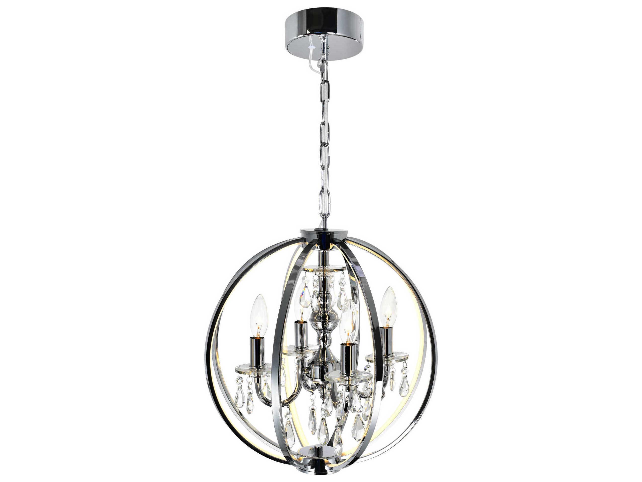 CWI Lighting Abia 4-Light Chrome Globe Chandelier