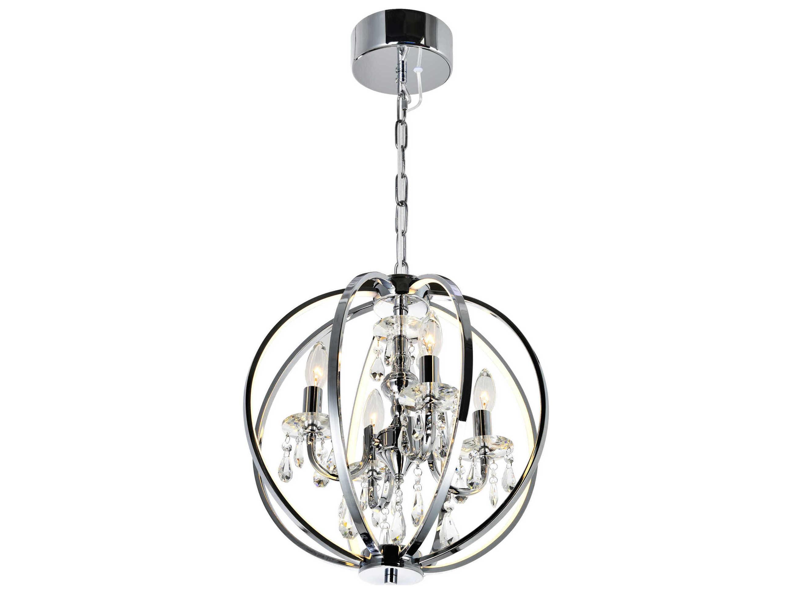 CWI Lighting Abia 4-Light Chrome Globe Chandelier