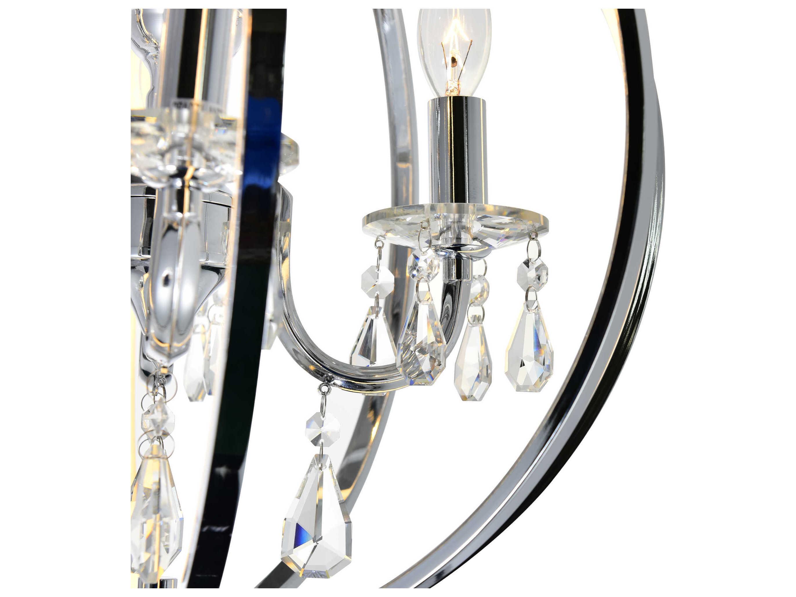 CWI Lighting Abia 4-Light Chrome Globe Chandelier