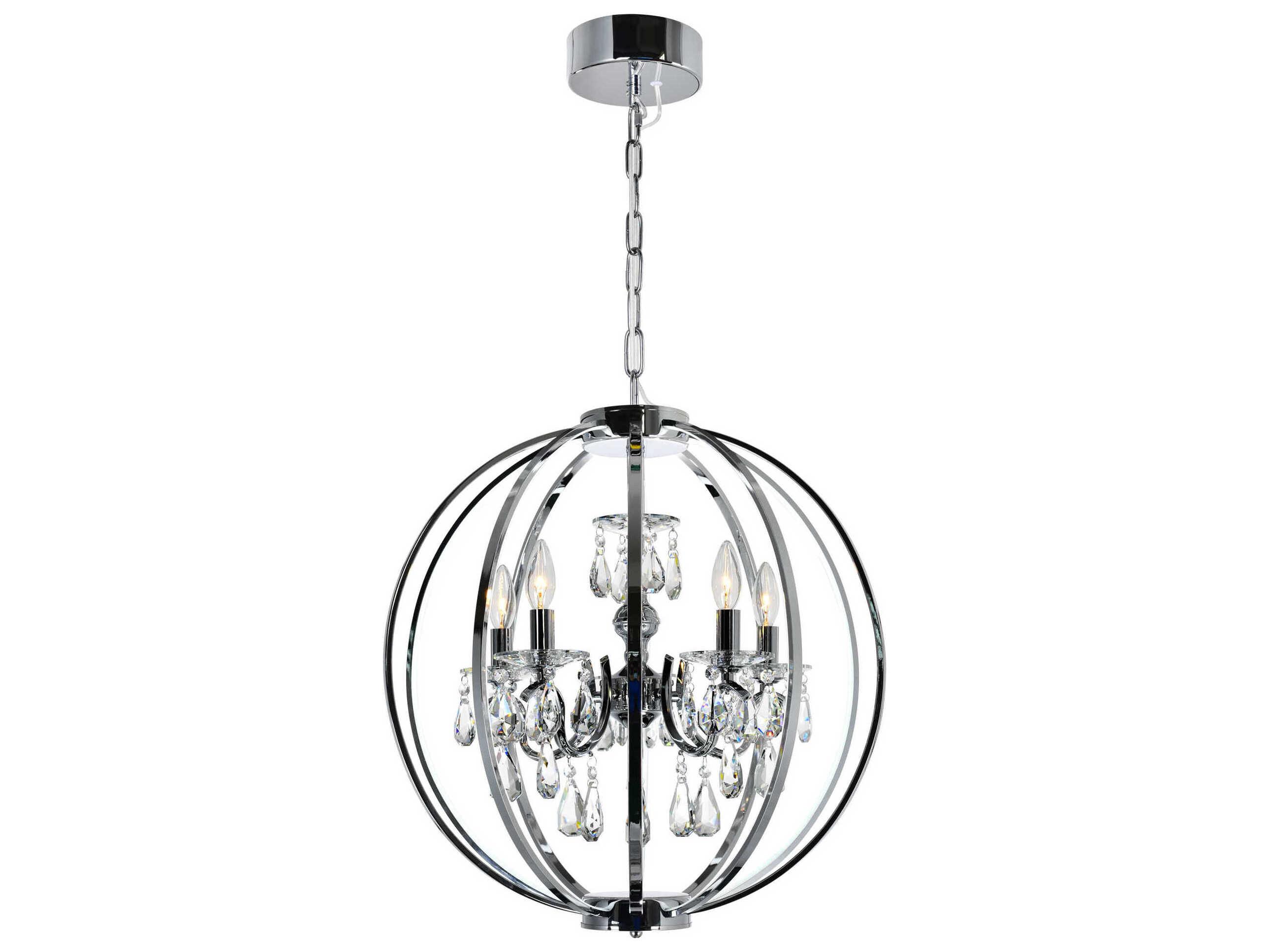 CWI Lighting Abia 5-Light Chrome Globe Chandelier