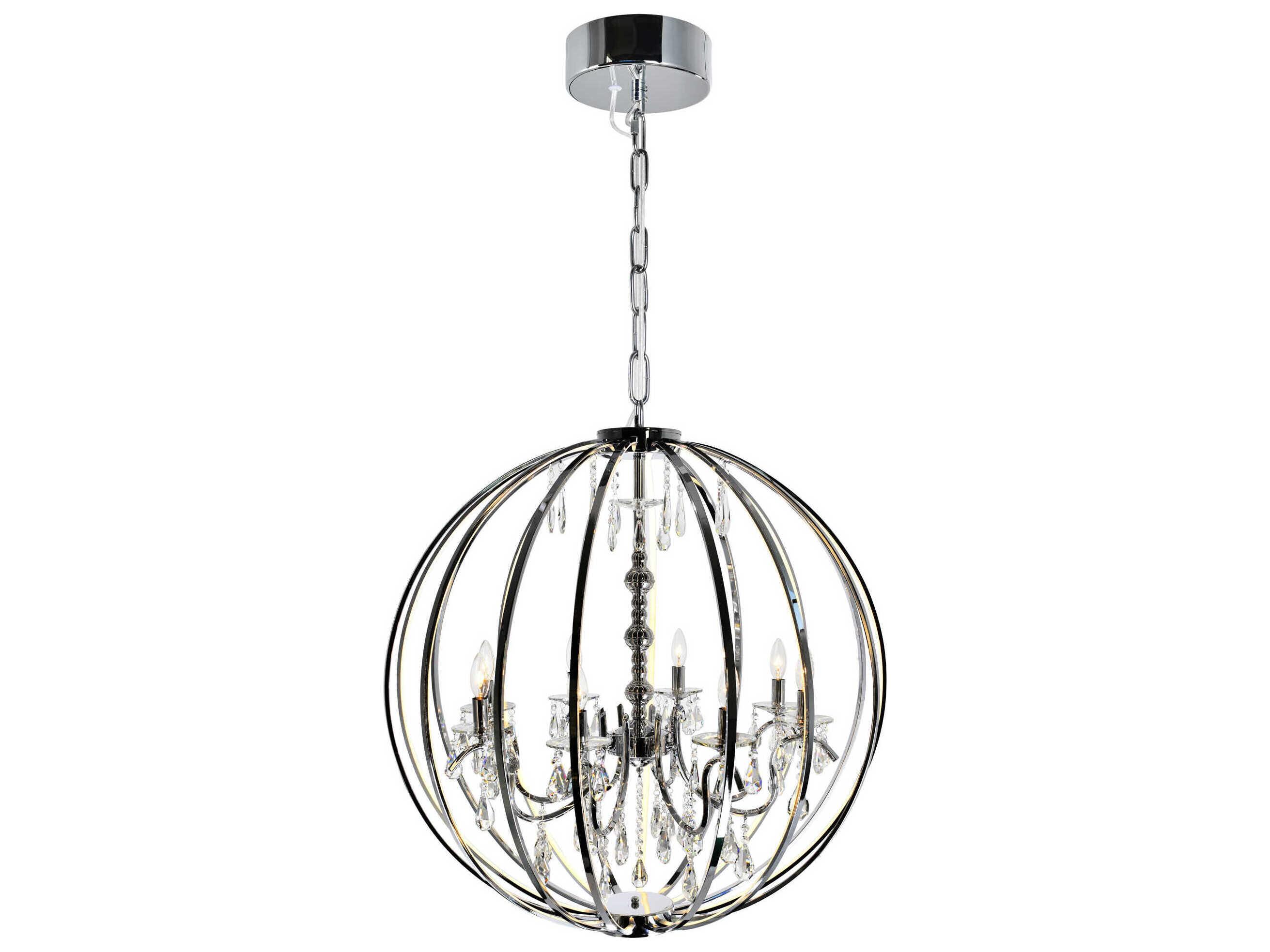 CWI Lighting Abia 8-Light Chrome Globe Chandelier