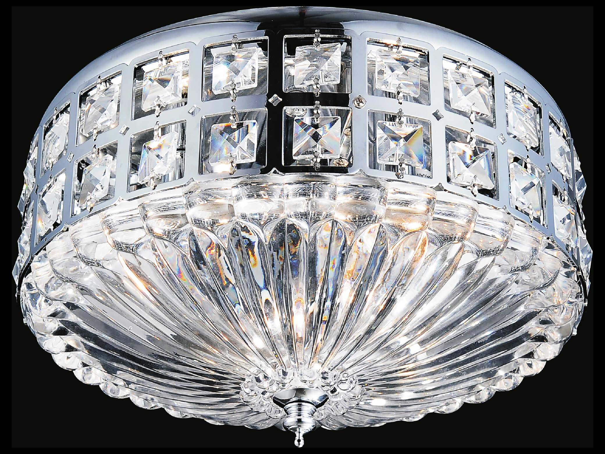 CWI Lighting Bloome 4-Light Chrome Traditional Flush Mount