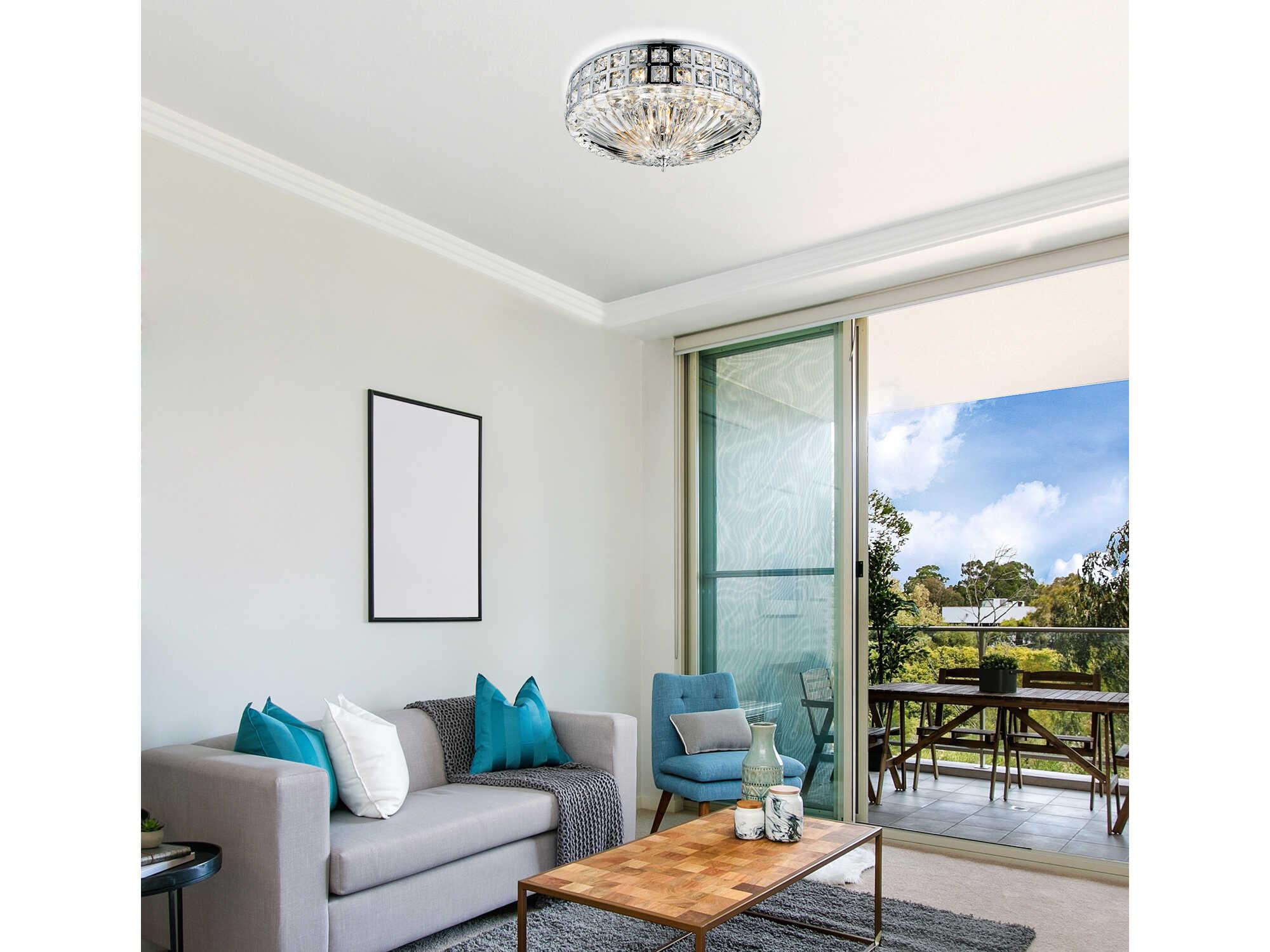 CWI Lighting Bloome 6-Light Chrome Traditional Flush Mount