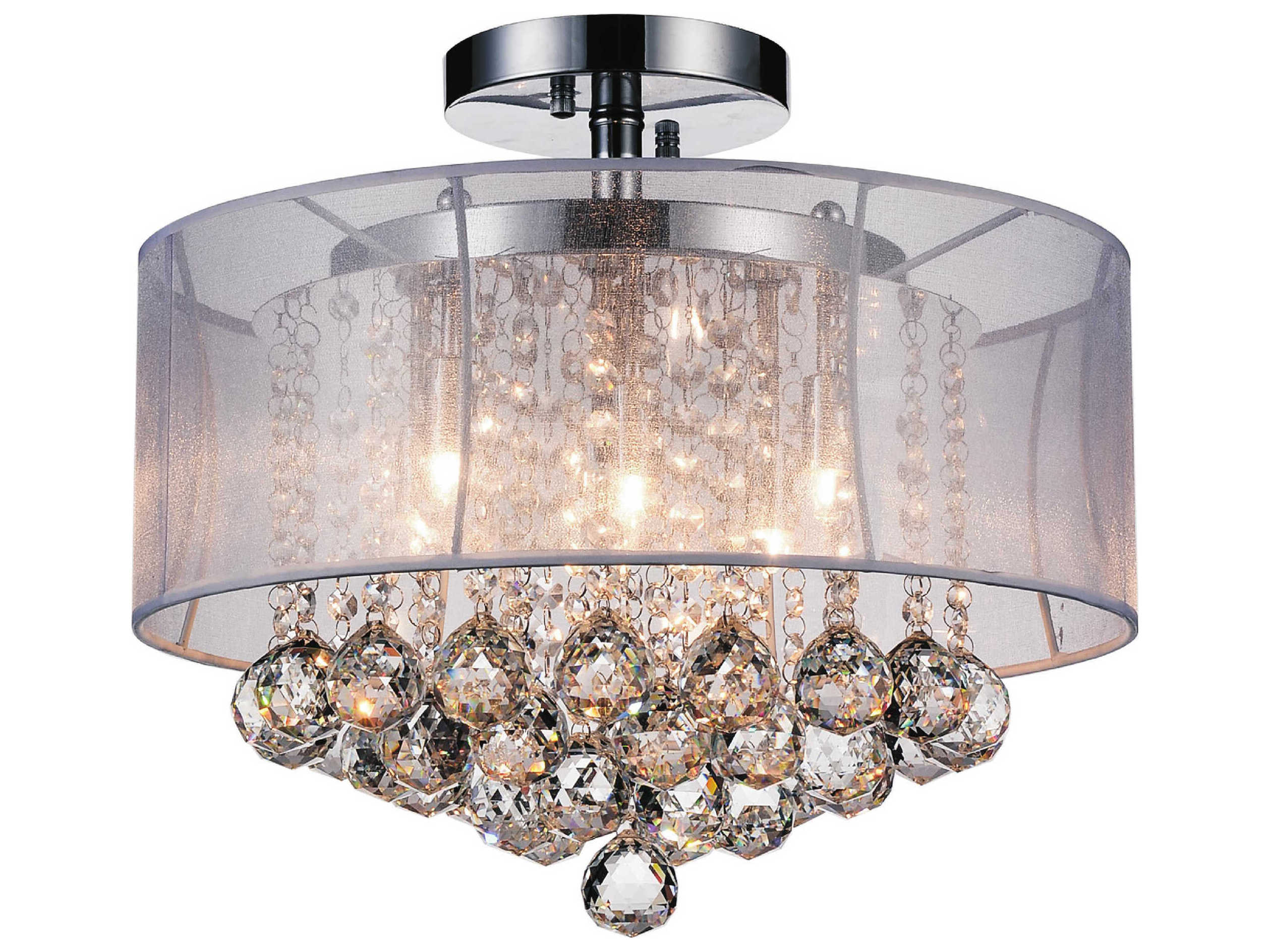 CWI Lighting Radiant 6-Light Chrome Traditional Drum Semi Flush Mount