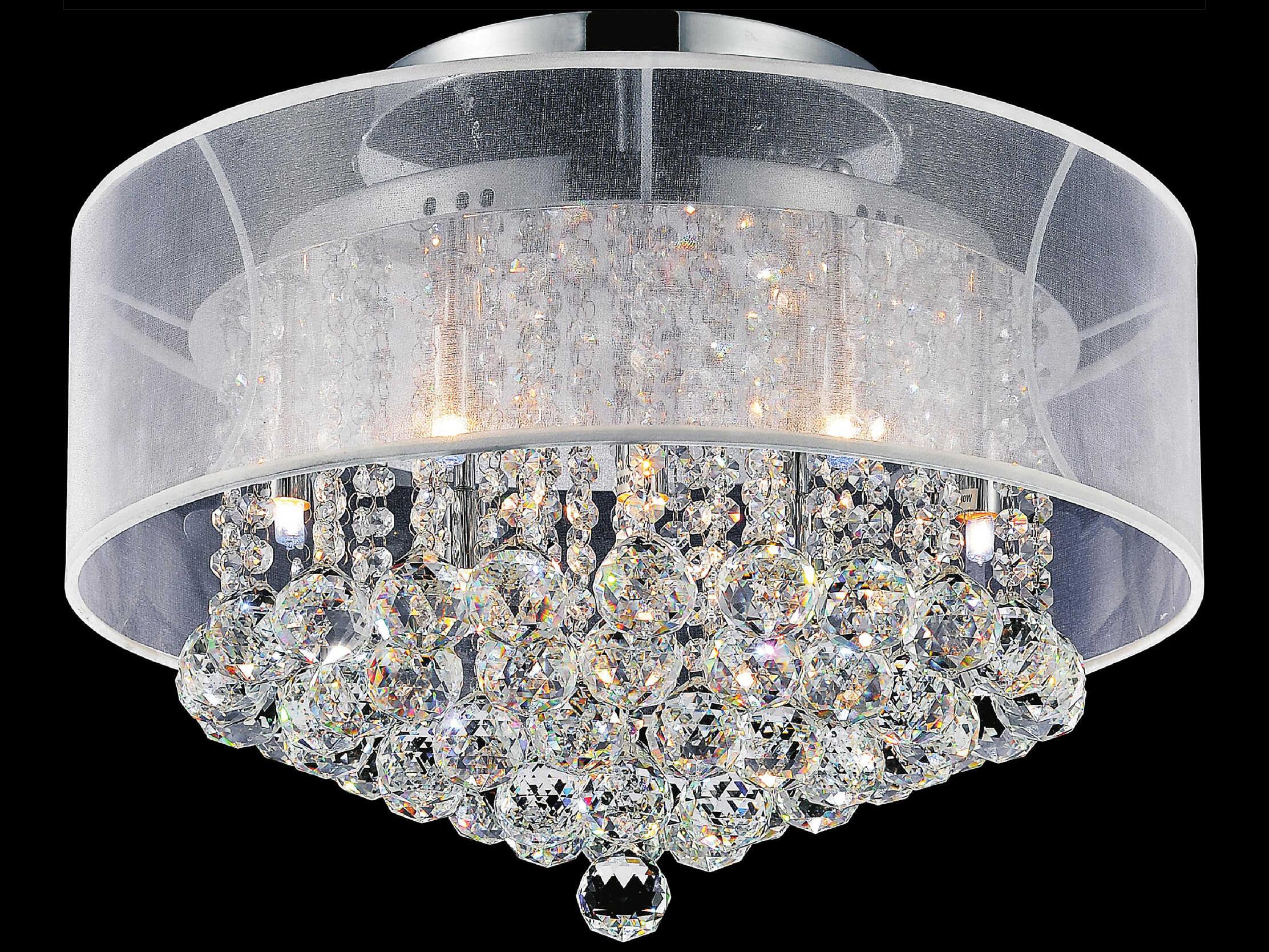 CWI Lighting Radiant 9-Light Chrome Traditional Drum Semi Flush Mount