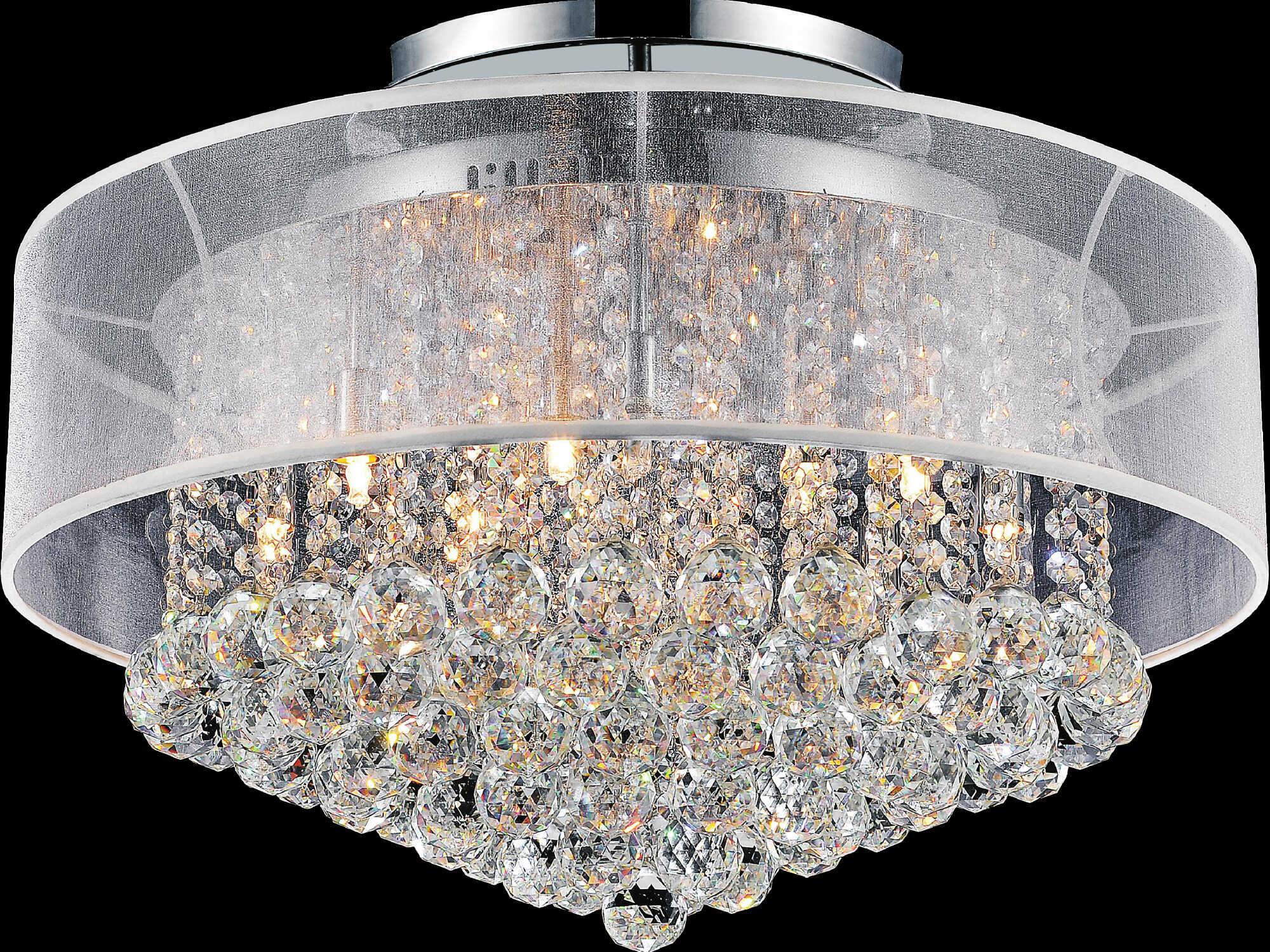 CWI Lighting Radiant 12-Light Chrome Traditional Drum Semi Flush Mount
