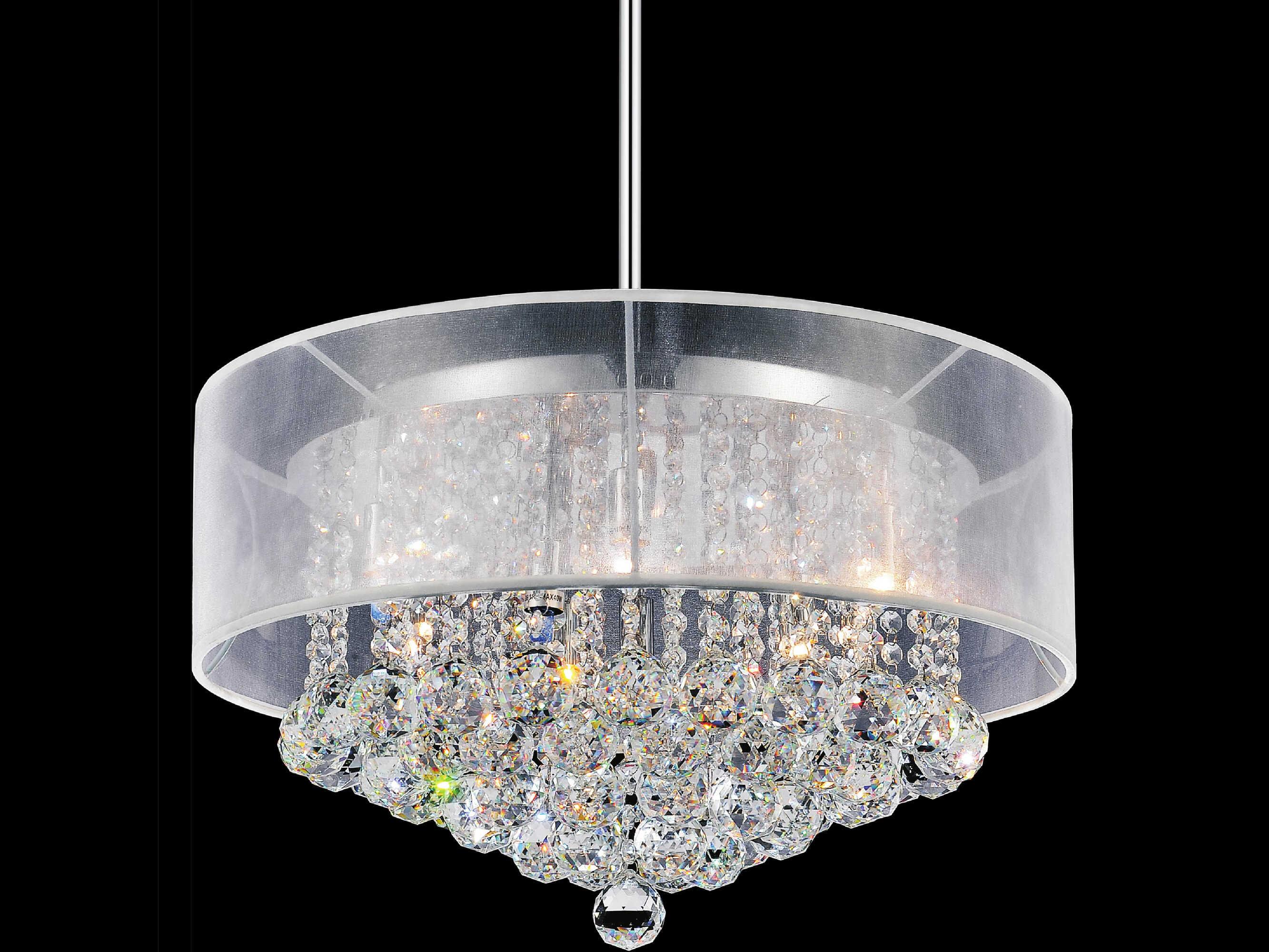 CWI Lighting Radiant 9-Light Chrome Traditional Drum Pendant