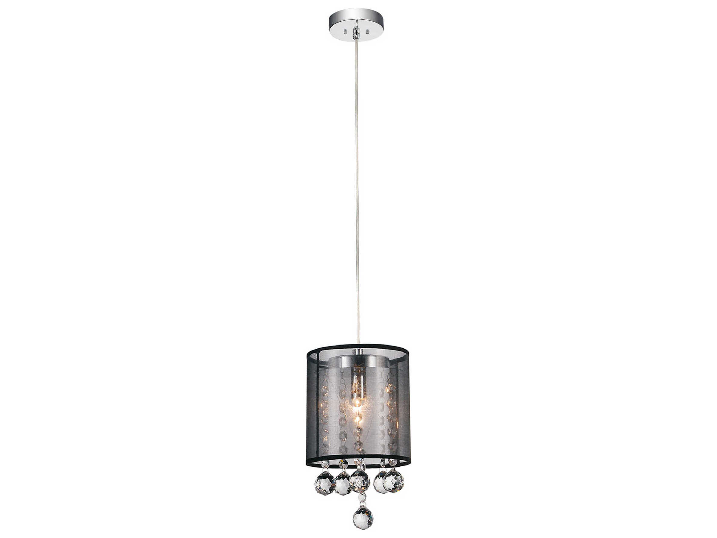 CWI Lighting Radiant 1-Light Chrome Traditional Drum Mini Pendant