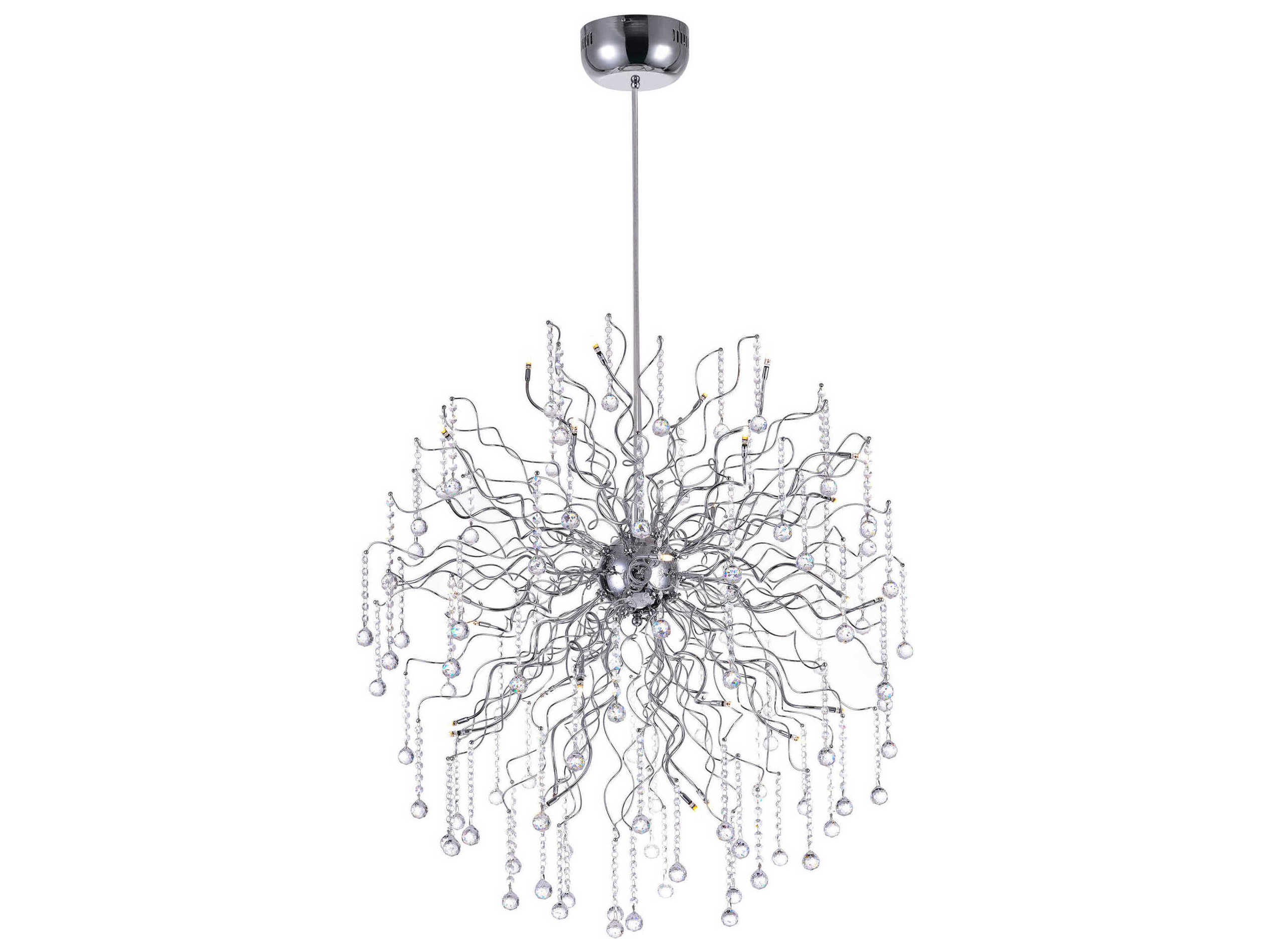 CWI Lighting Cherry Blossom 32-Light Chrome Chandelier