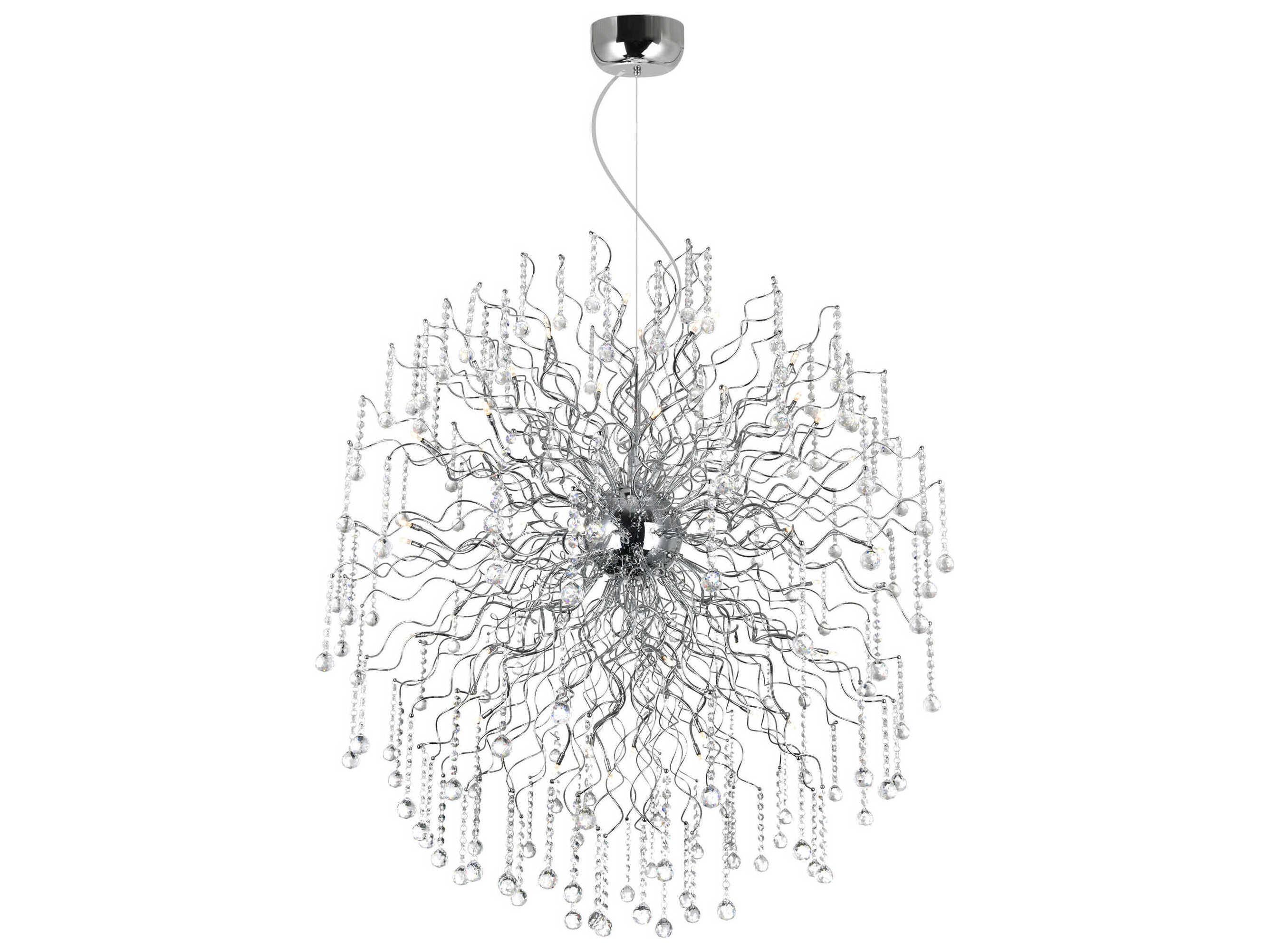 CWI Lighting Cherry Blossom 48-Light Chrome Chandelier