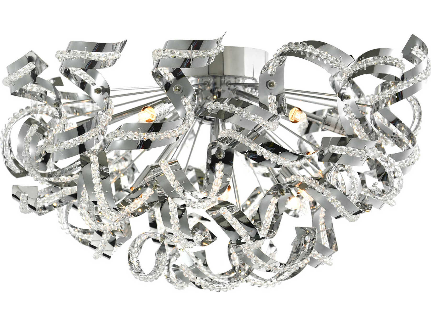 CWI Lighting Swivel 13-Light Chrome Sputnik Flush Mount