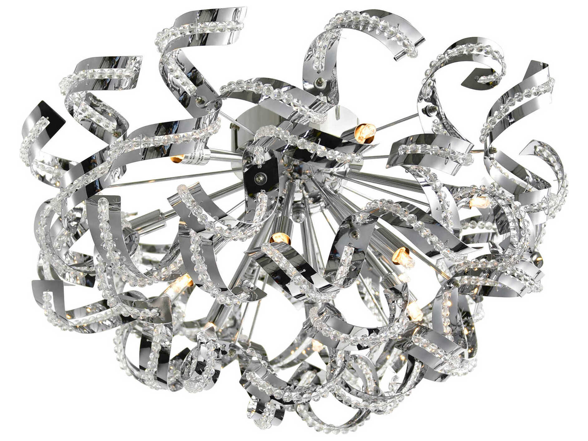 CWI Lighting Swivel 13-Light Chrome Sputnik Flush Mount