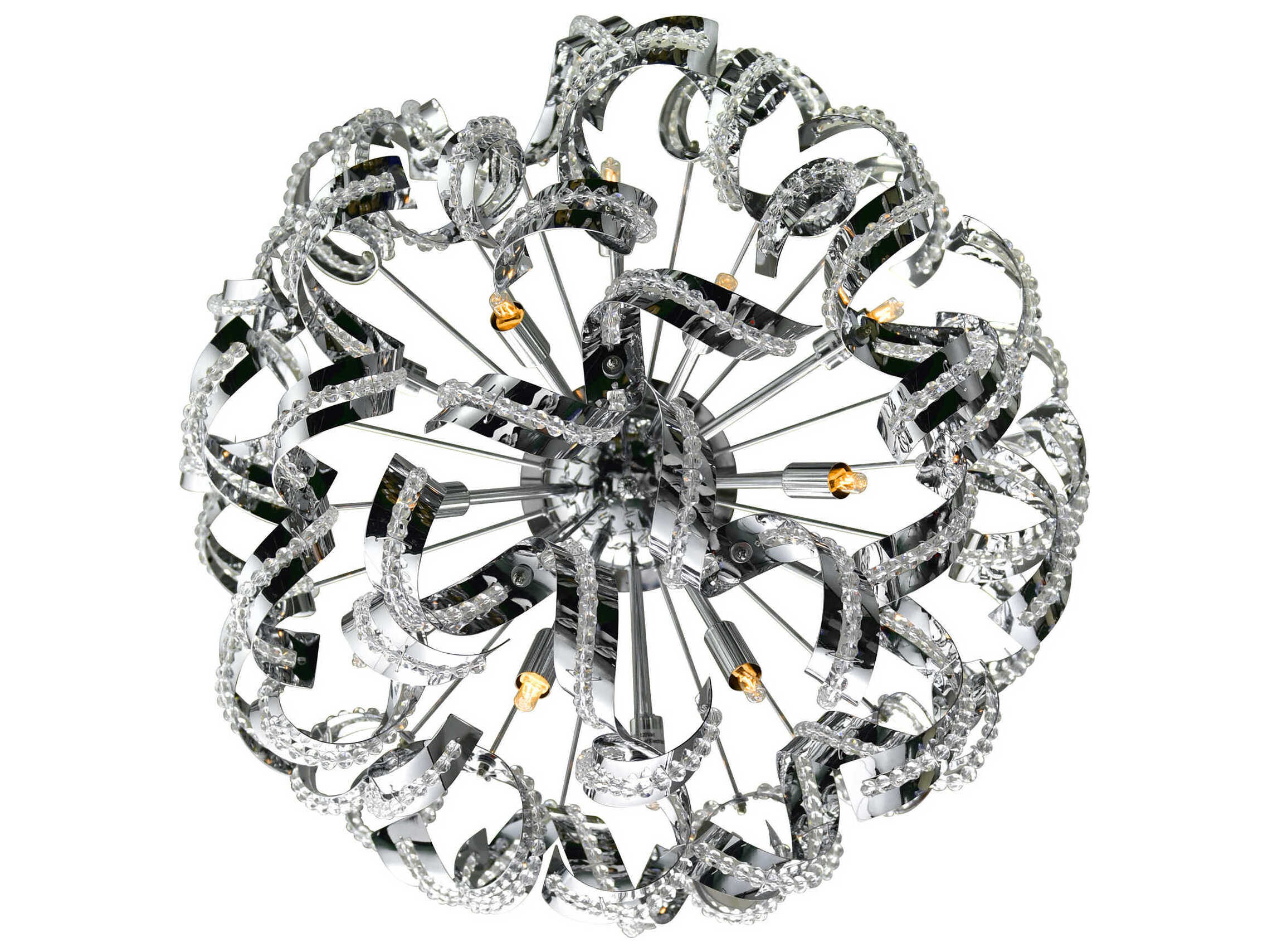 CWI Lighting Swivel 13-Light Chrome Sputnik Flush Mount