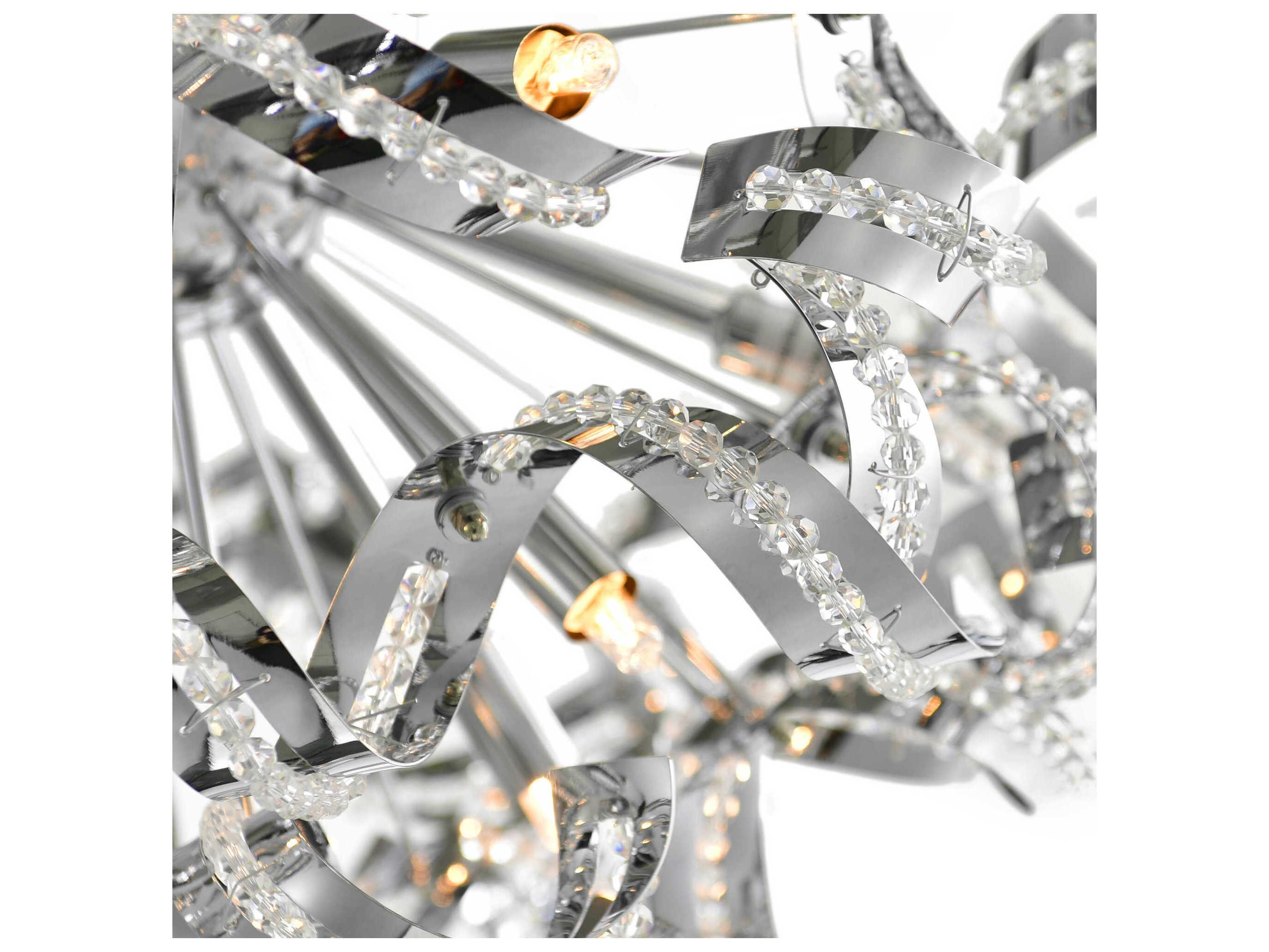 CWI Lighting Swivel 13-Light Chrome Sputnik Flush Mount