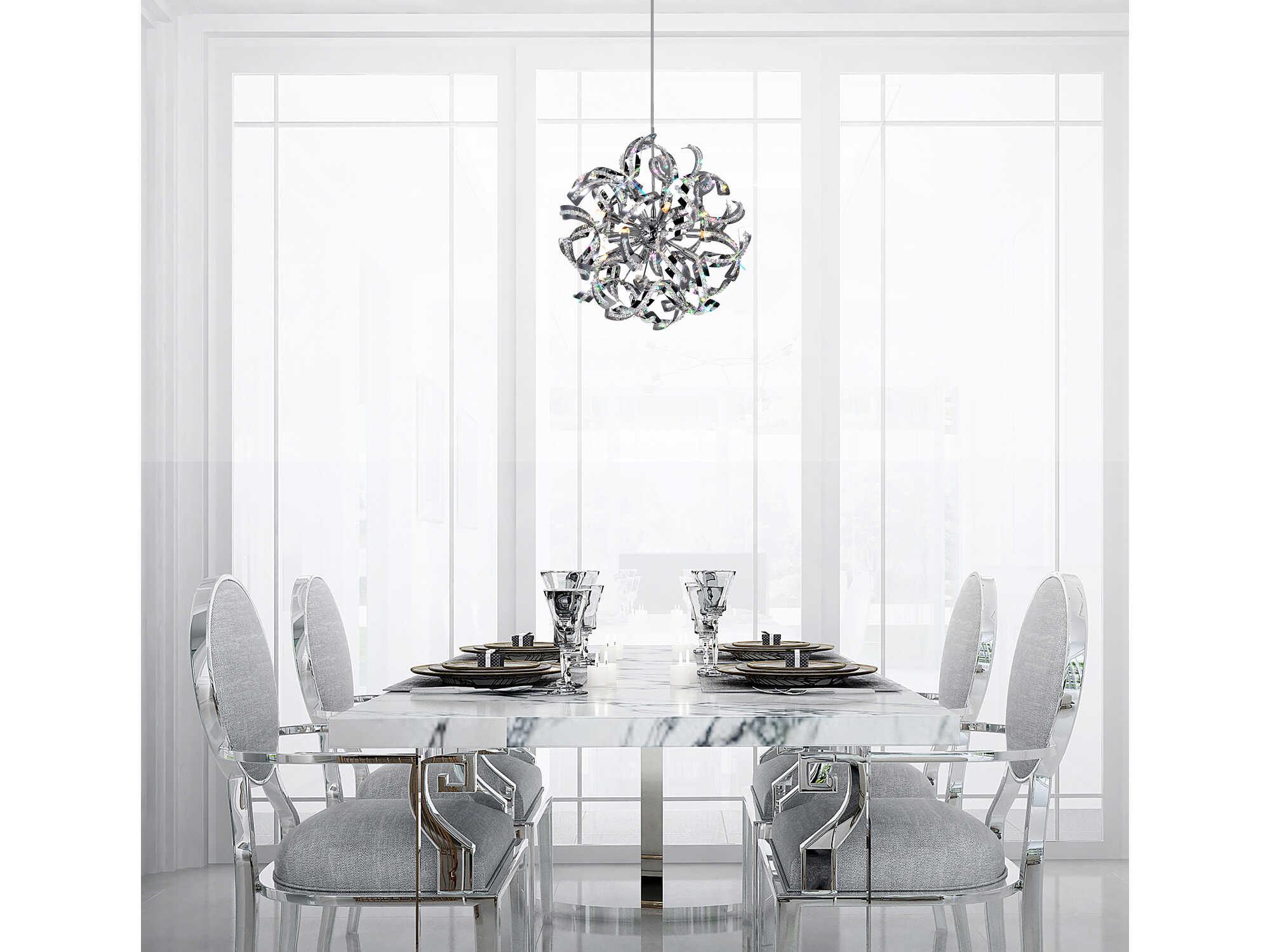 CWI Lighting Swivel 12-Light Chrome Sputnik Chandelier