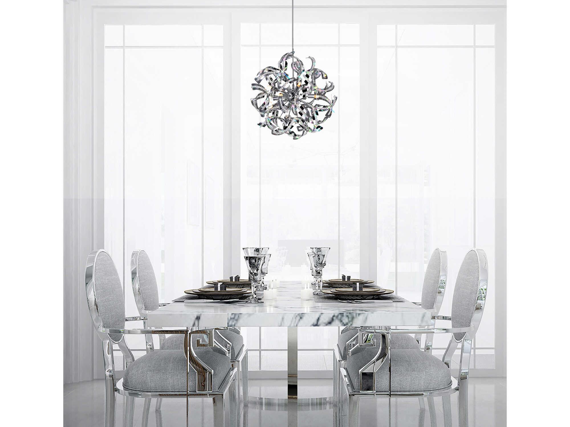 CWI Lighting Swivel 14-Light Chrome Sputnik Chandelier