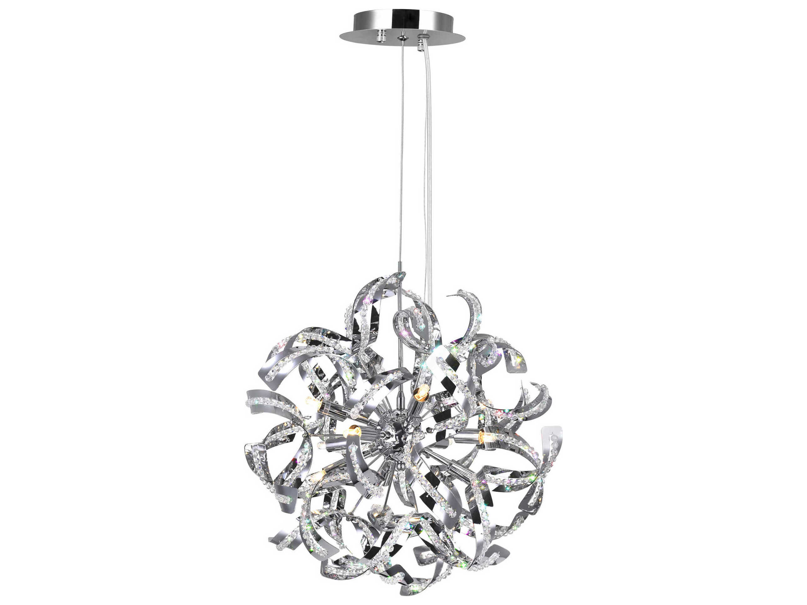 CWI Lighting Swivel 18-Light Chrome Sputnik Chandelier