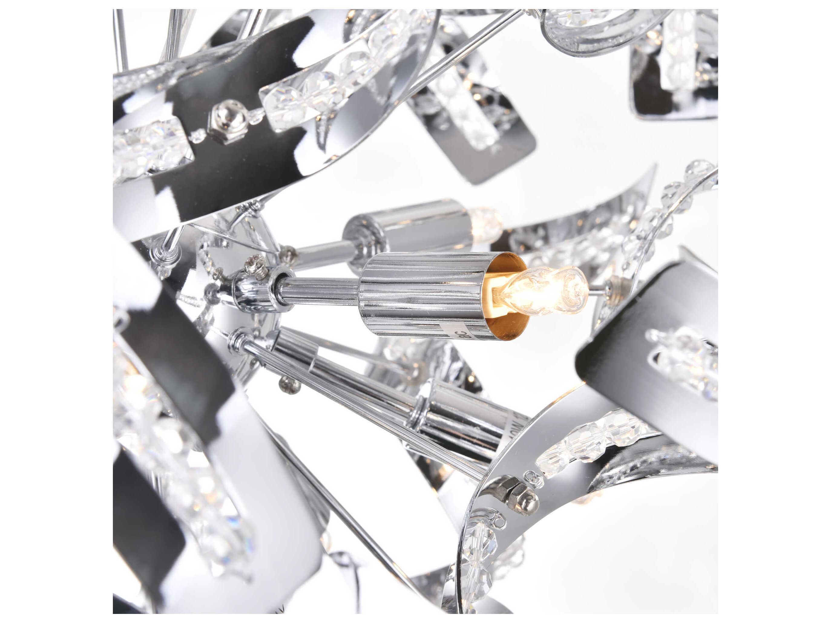 CWI Lighting Swivel 18-Light Chrome Sputnik Chandelier