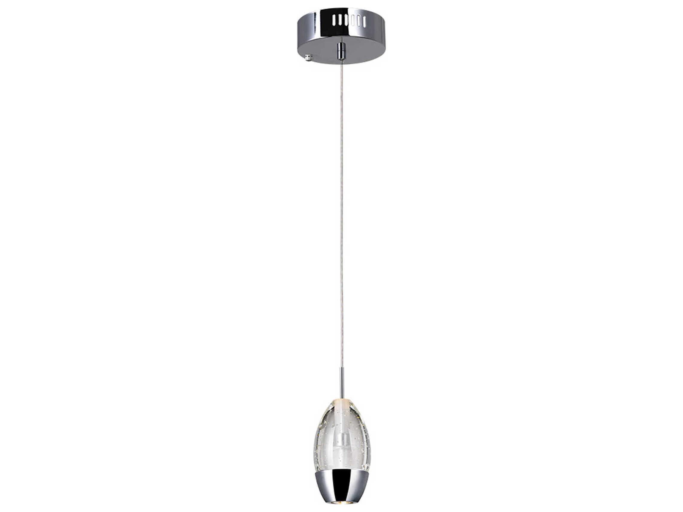 CWI Lighting Perrier 1-Light Chrome Mini Pendant