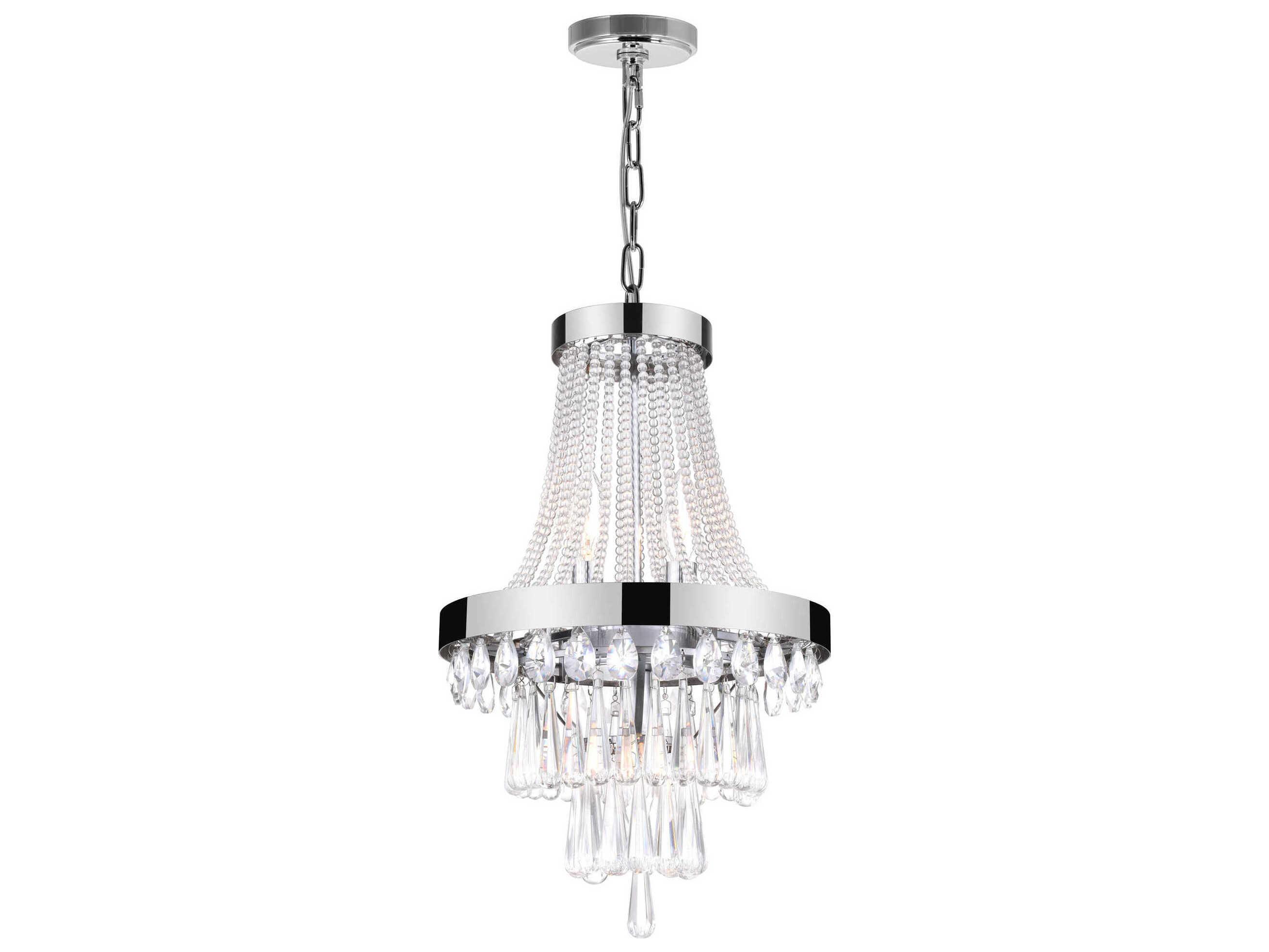 CWI Lighting Vast 3-Light Chrome Empire Chandelier