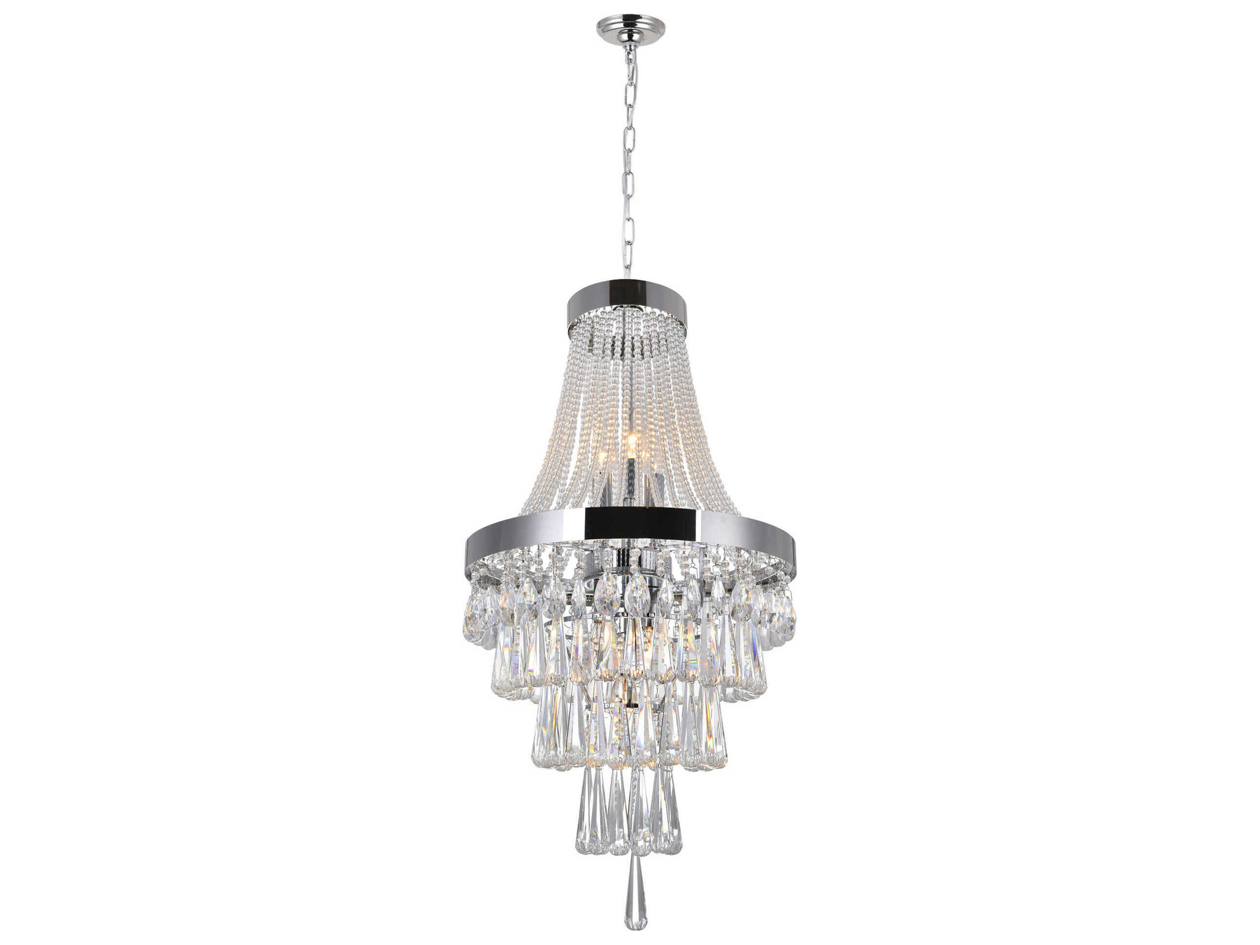 CWI Lighting Vast 6-Light Chrome Empire Chandelier