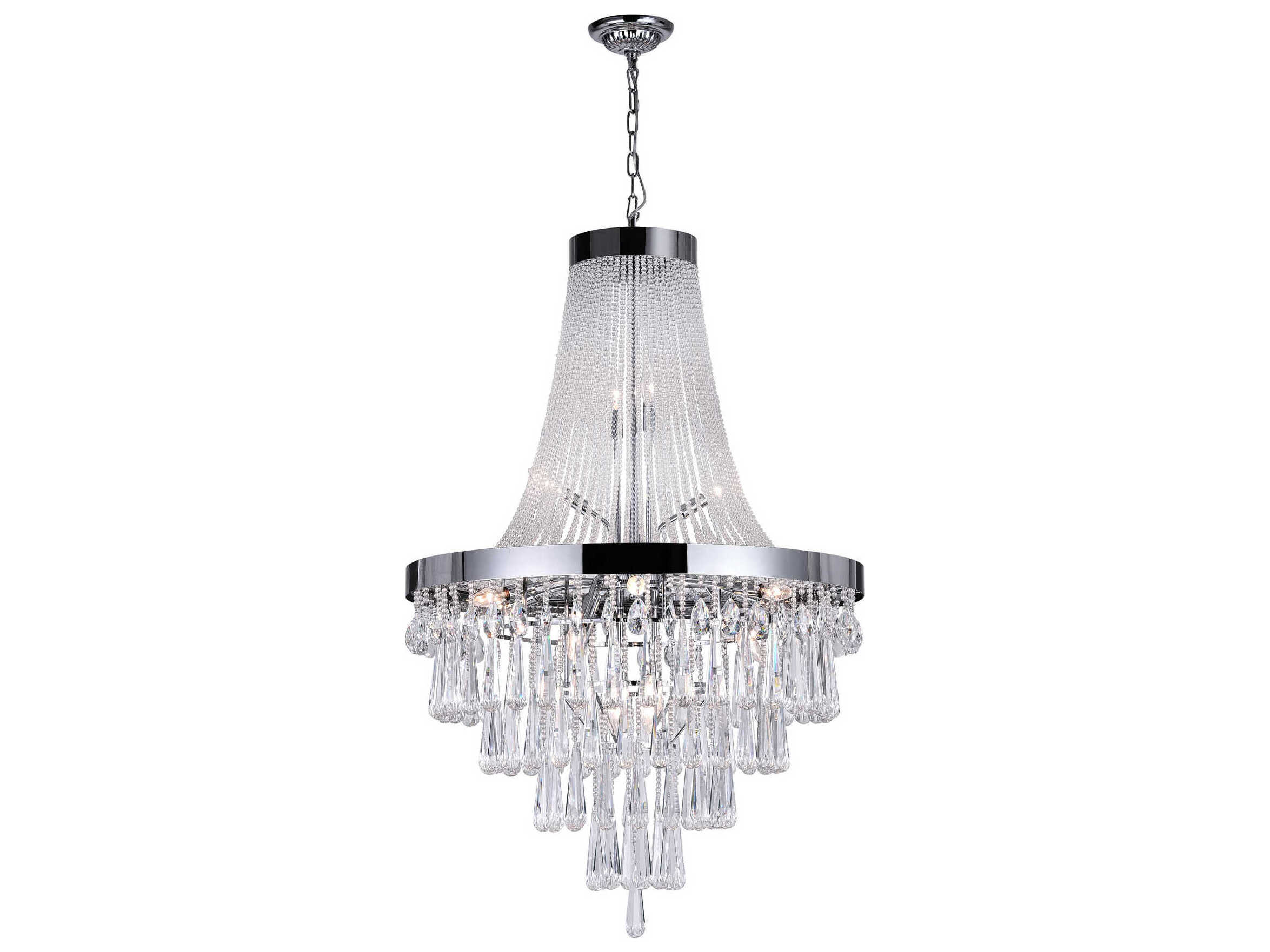 CWI Lighting Vast 17-Light Chrome Empire Chandelier
