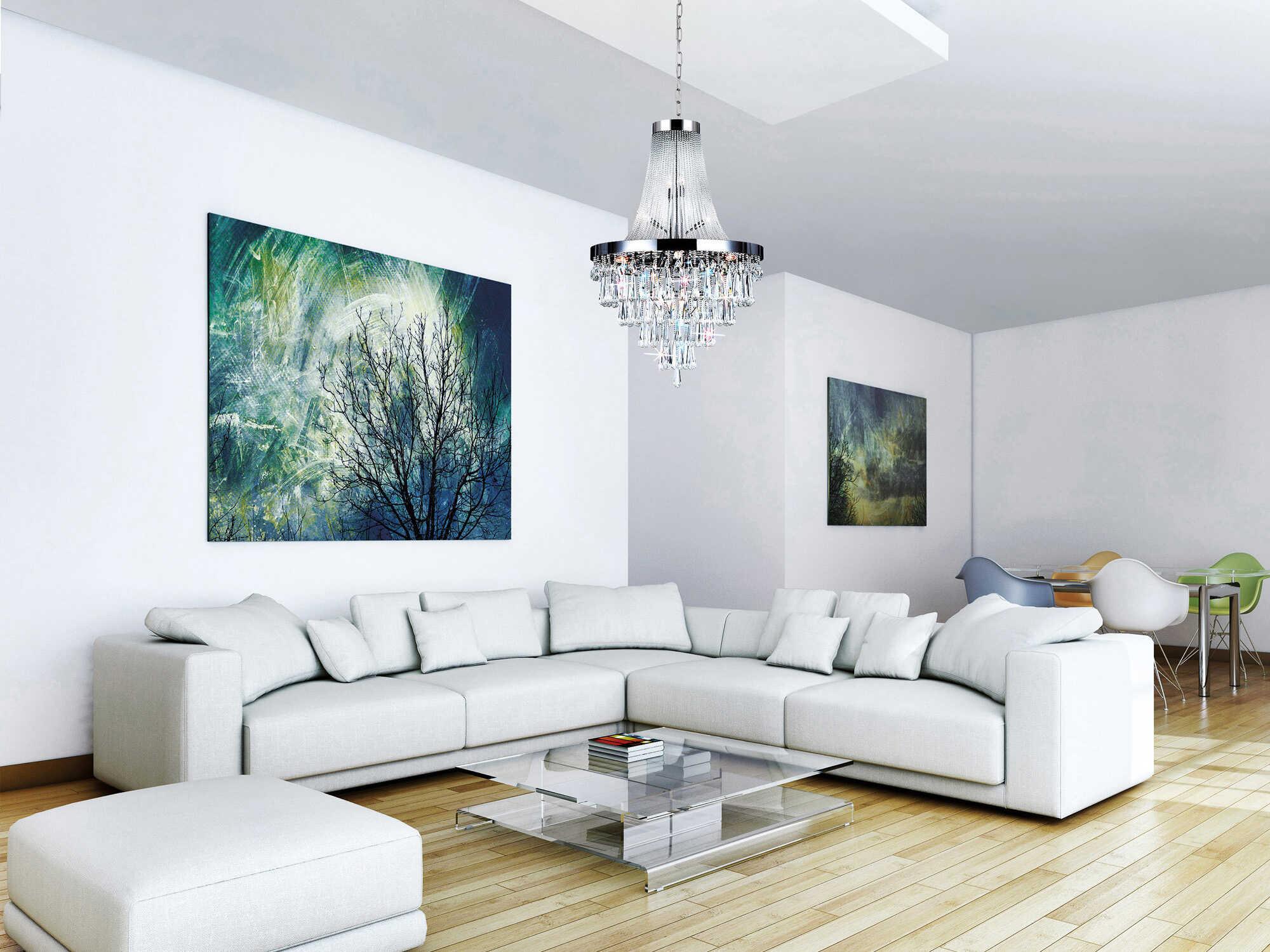 CWI Lighting Vast 17-Light Chrome Empire Chandelier