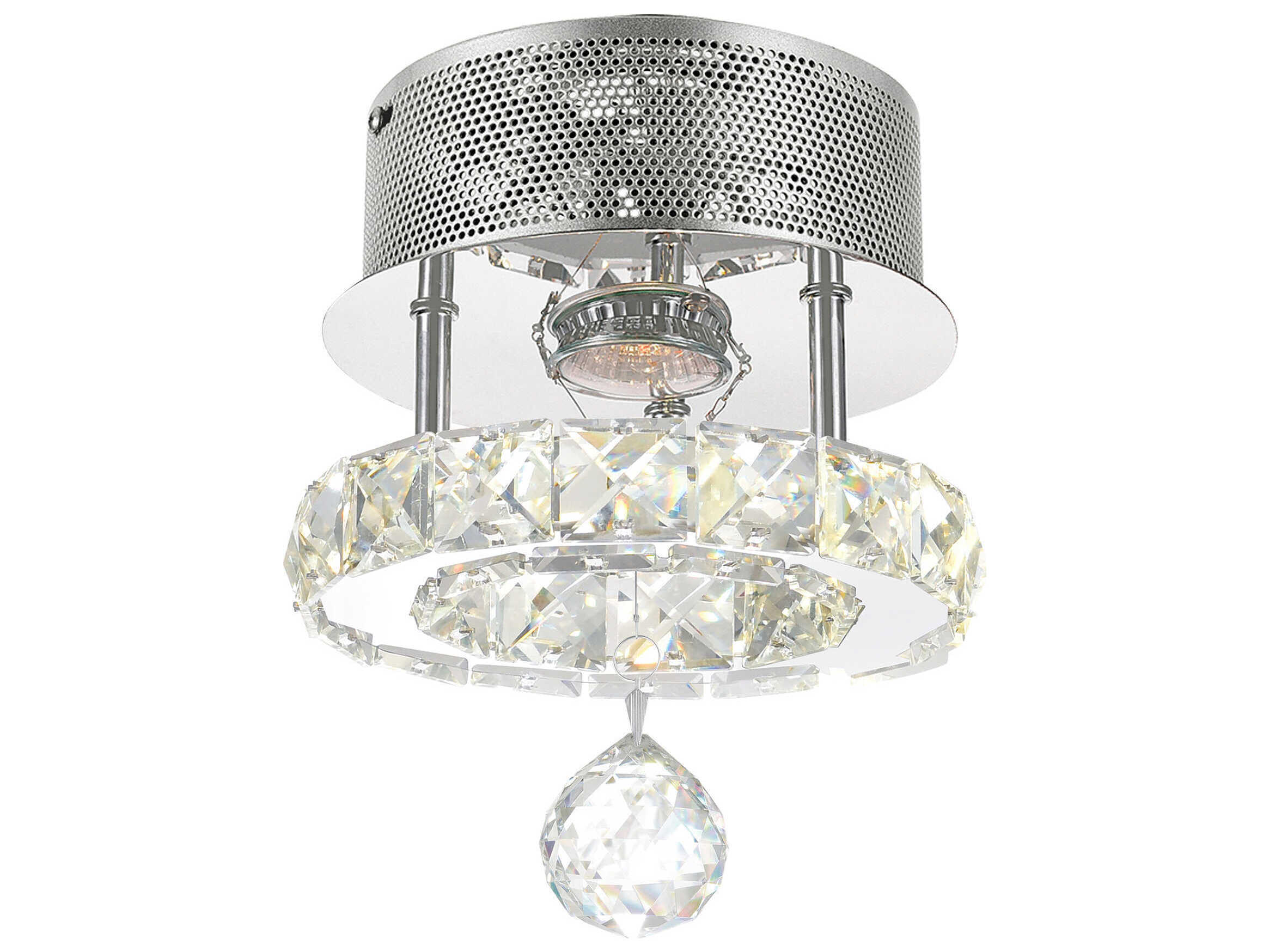 CWI Lighting Ring 1-Light Stainless Steel Round Flush Mount
