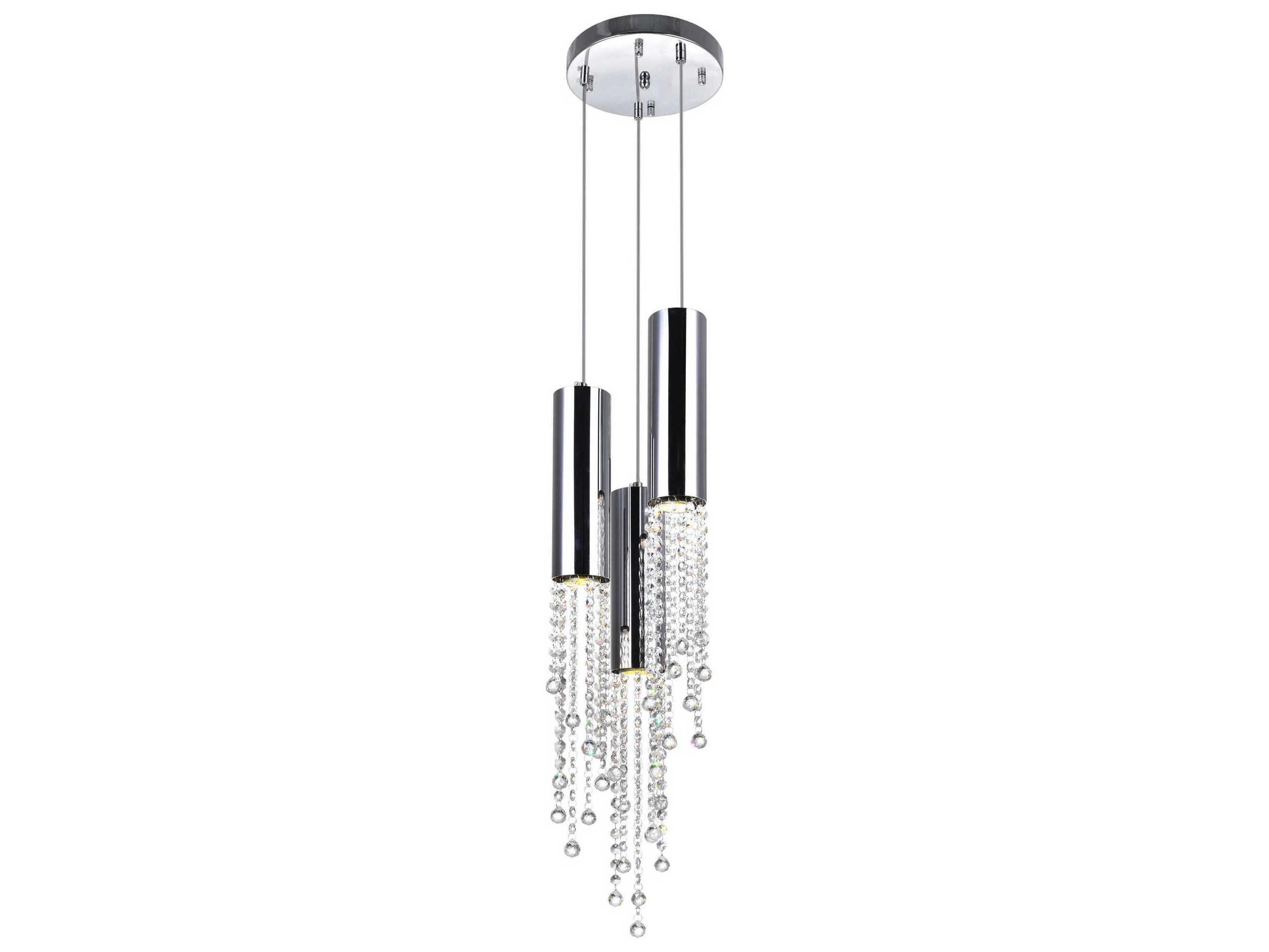 CWI Lighting Extended 3-Light Chrome Mini Pendant
