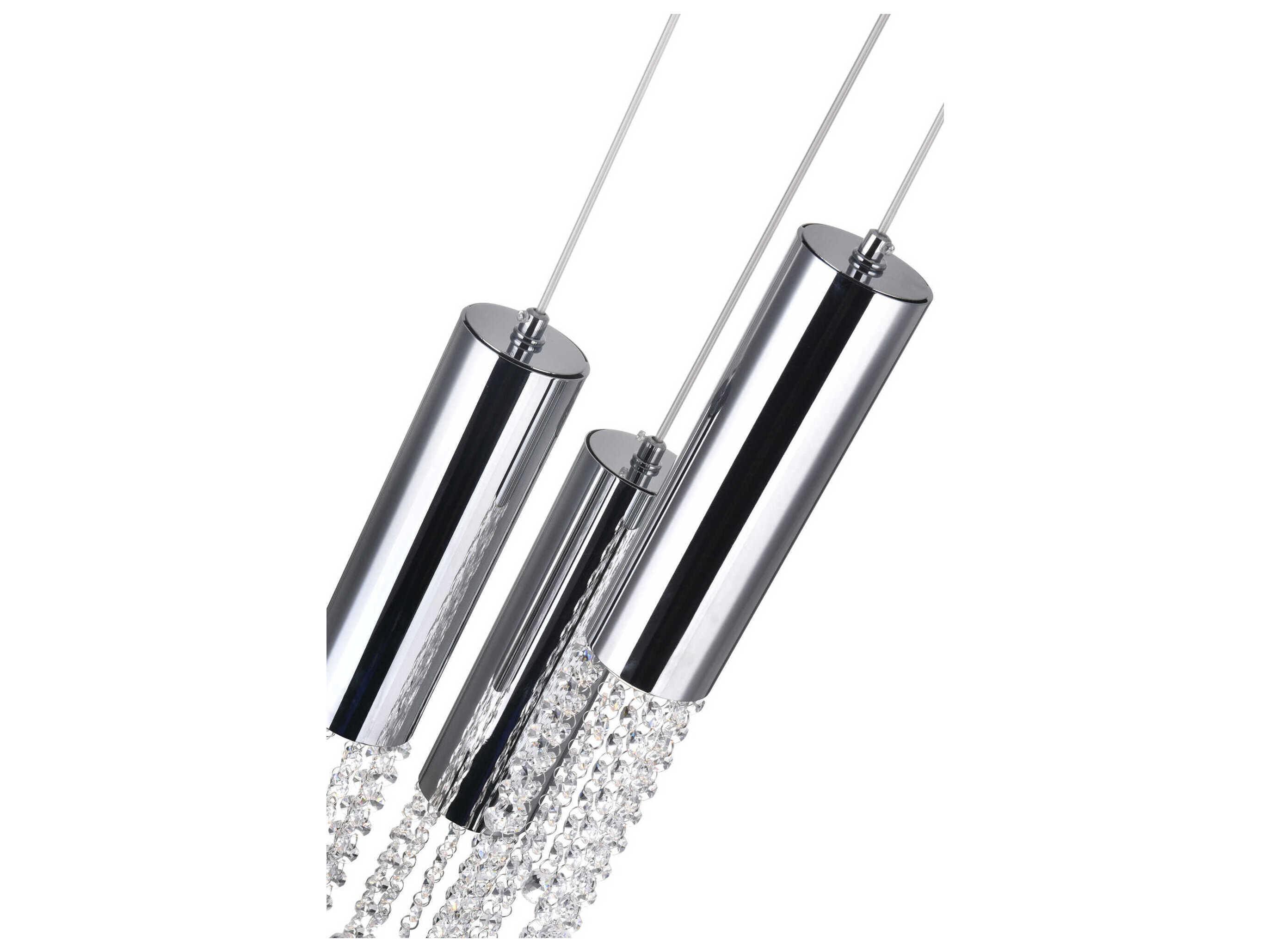 CWI Lighting Extended 3-Light Chrome Mini Pendant