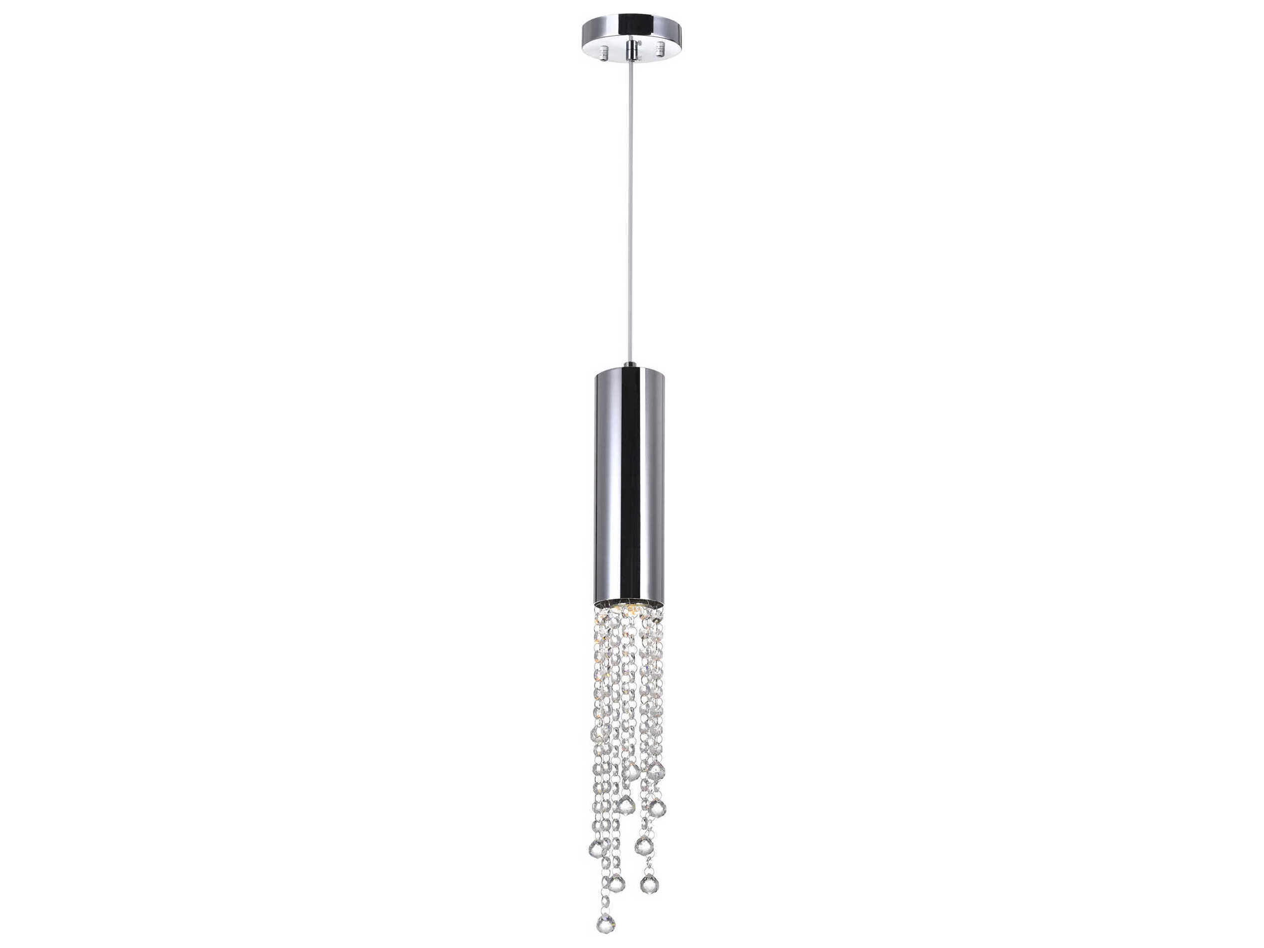 CWI Lighting Extended 1-Light Chrome Mini Pendant