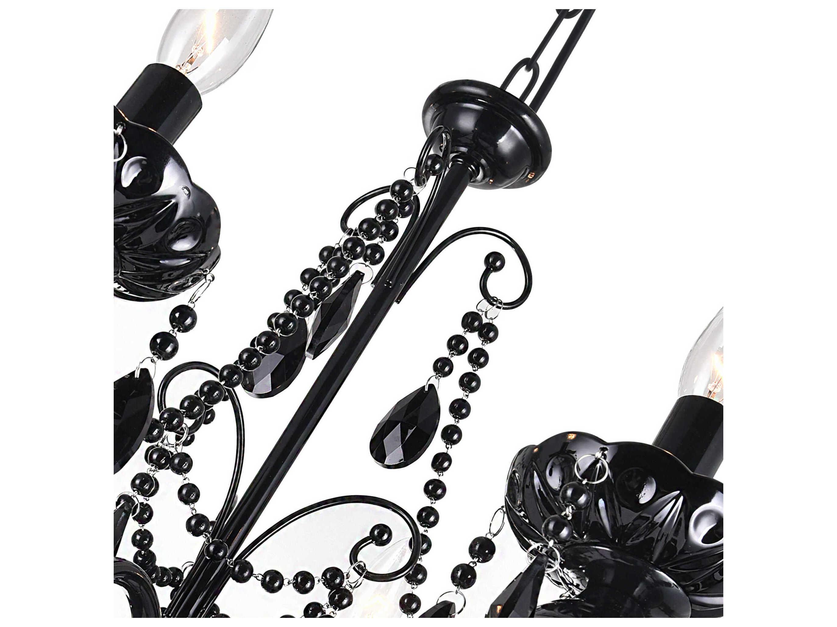 CWI Lighting Keen 3-Light Black Traditional Candelabra Chandelier