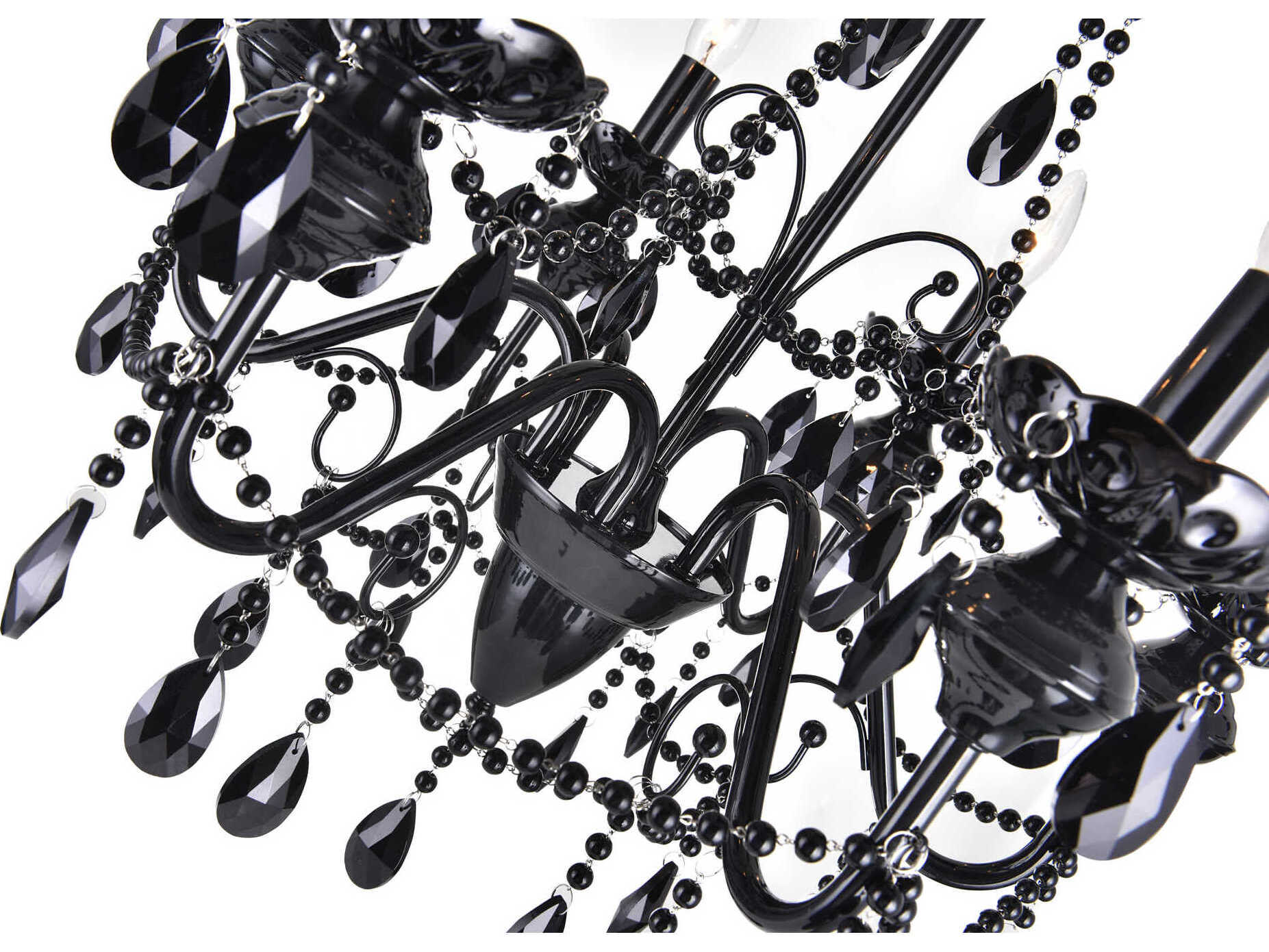 CWI Lighting Keen 6-Light Black Traditional Candelabra Chandelier