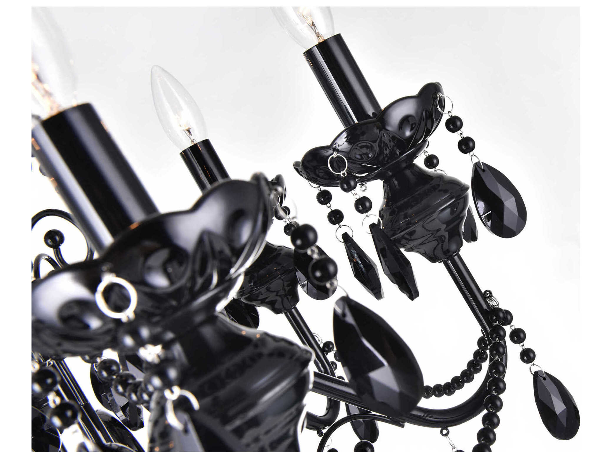 CWI Lighting Keen 6-Light Black Traditional Candelabra Chandelier